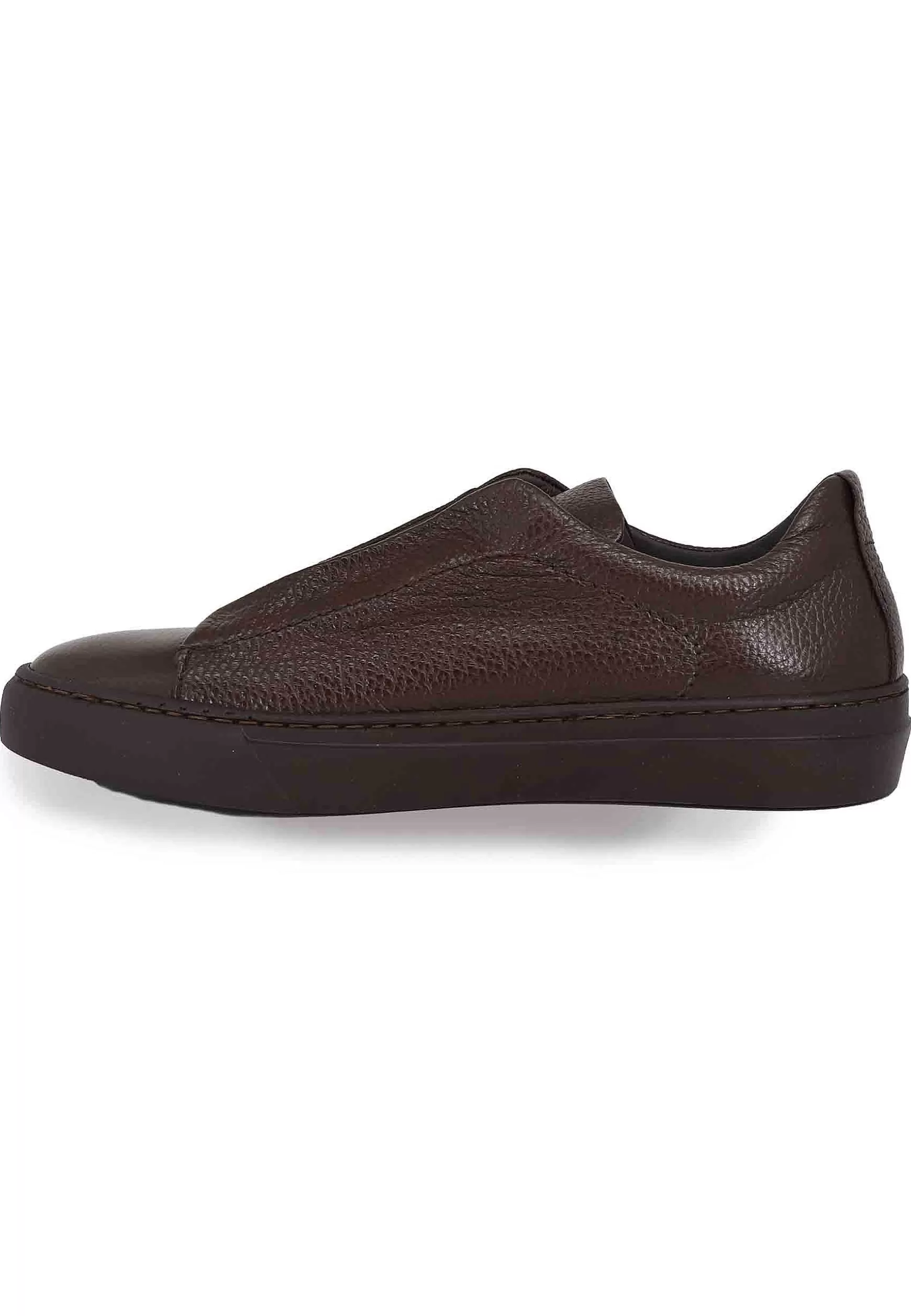 Sneakers Uomo In Pelle Testa Di Moro Con Elastici** Cheap