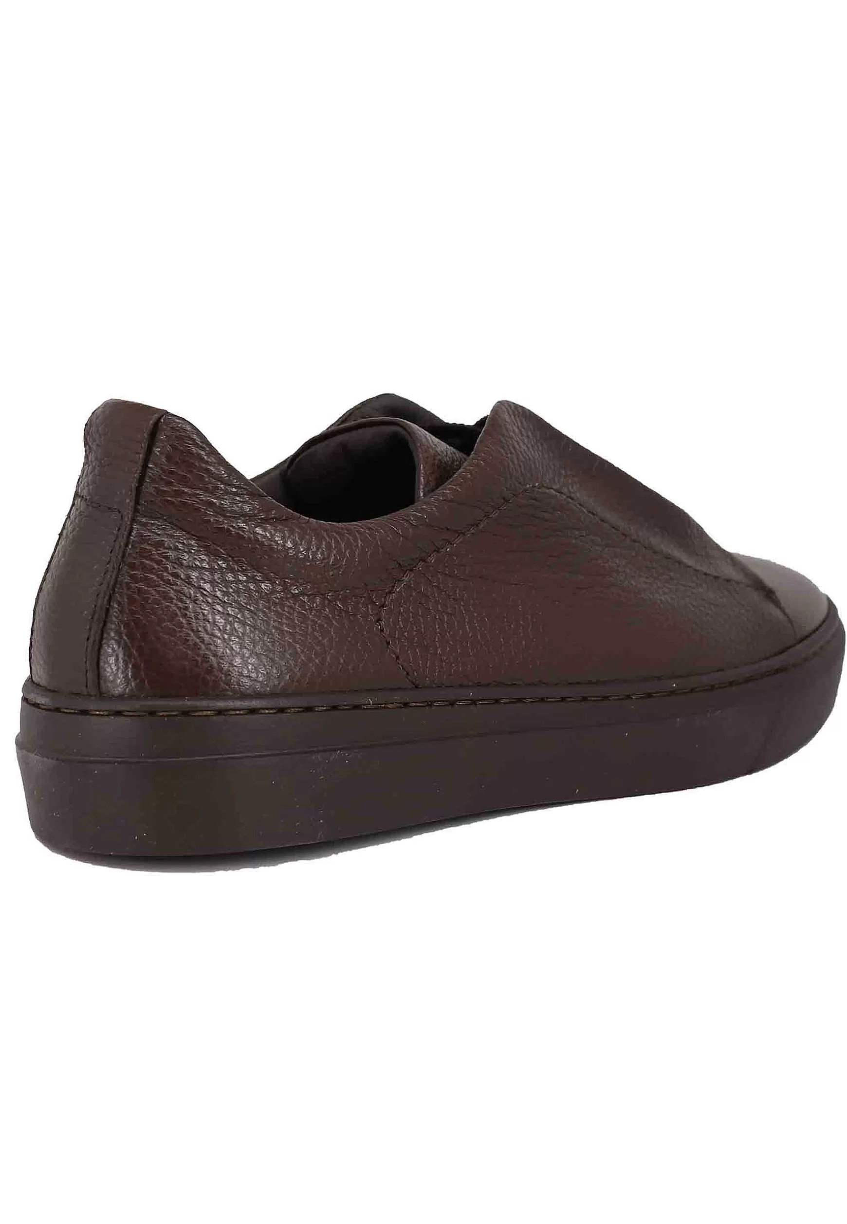 Sneakers Uomo In Pelle Testa Di Moro Con Elastici** Cheap