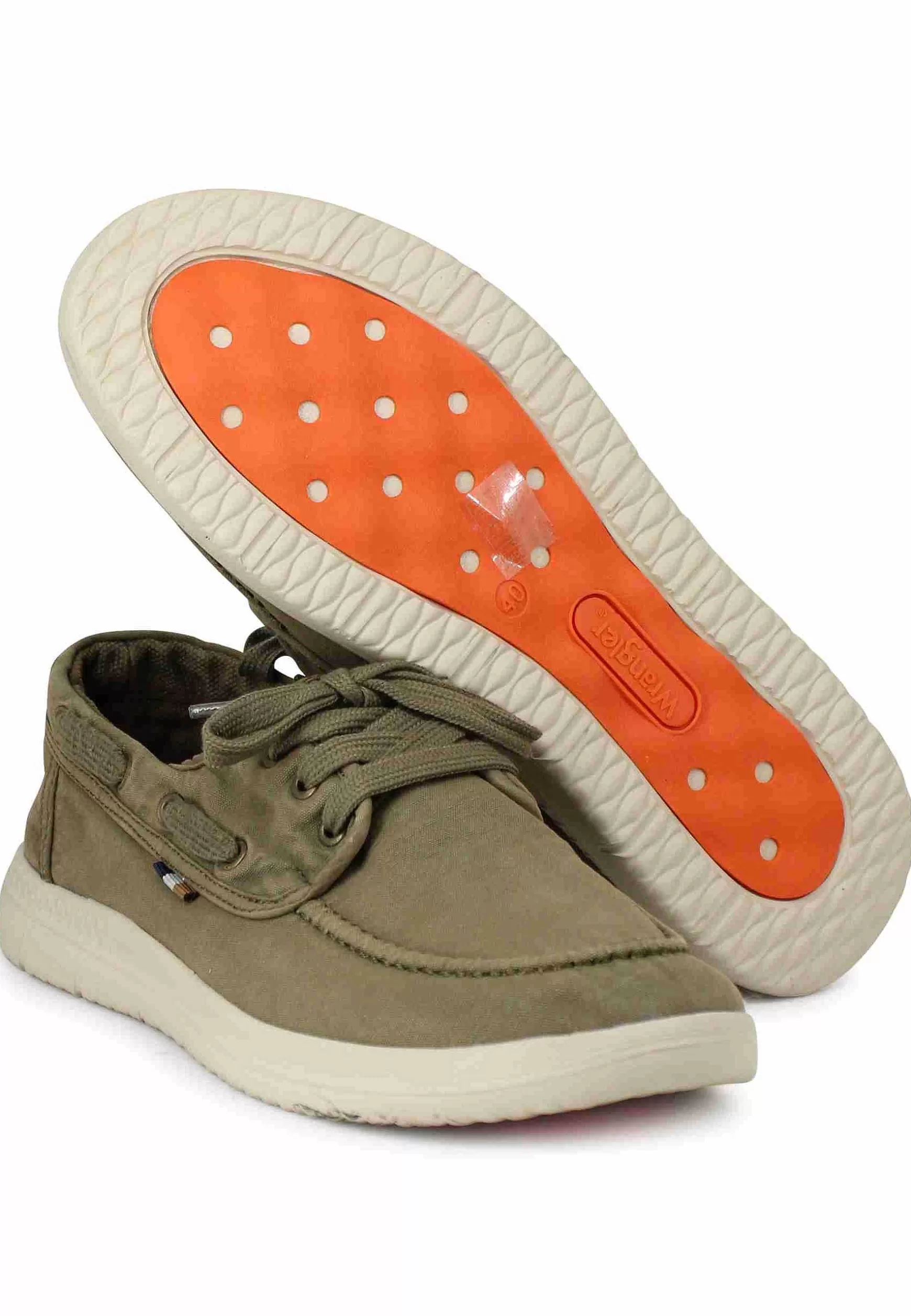 Sneakers Uomo Kona Boat In Tessuto Verde Con Suola In Gomma Ultra Leggera*Wrangler Store