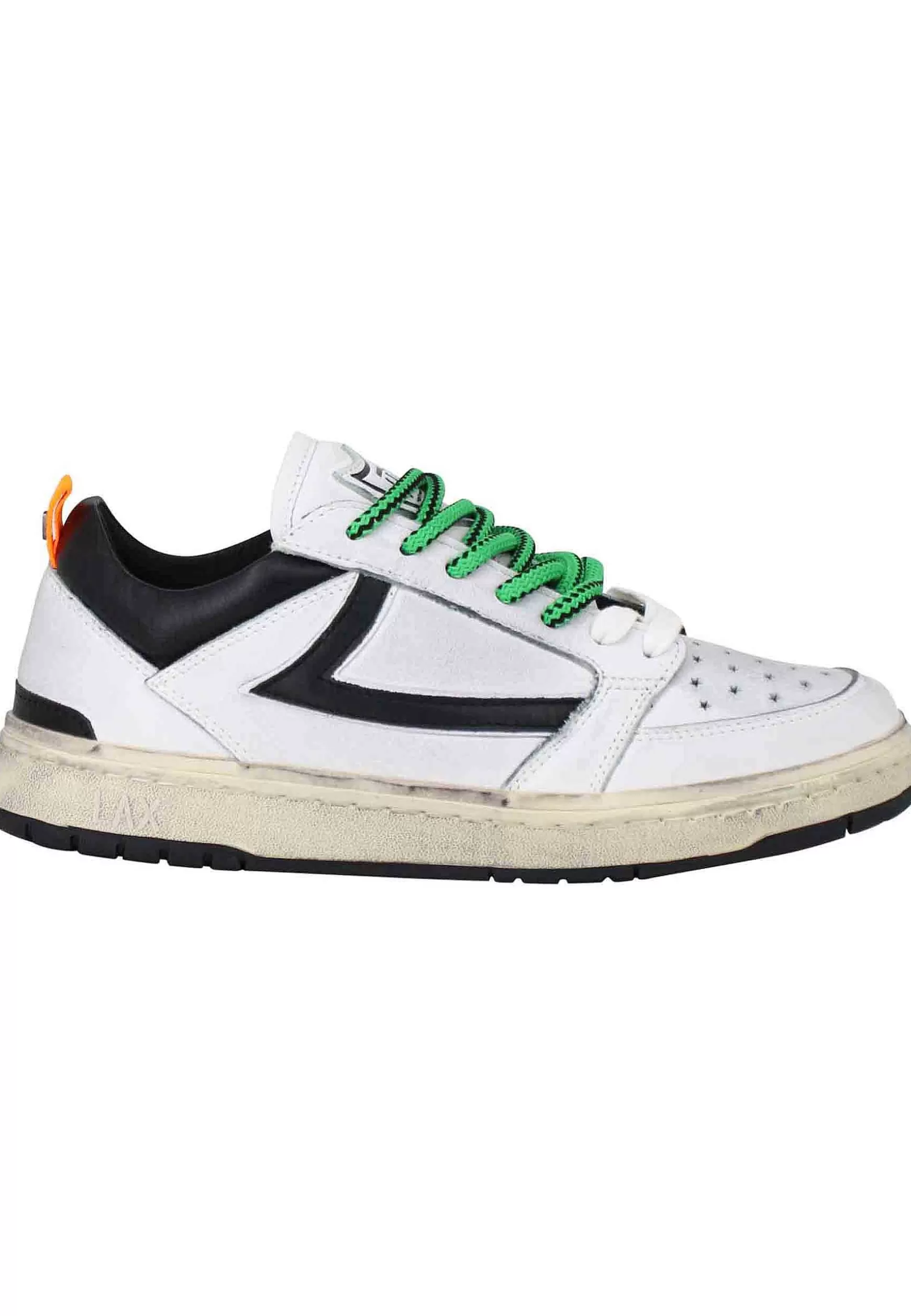 Sneakers Uomo Starlight Vintage In Pelle Bianca Con Riporti In Pelle Nera*HTC Los Angeles Discount