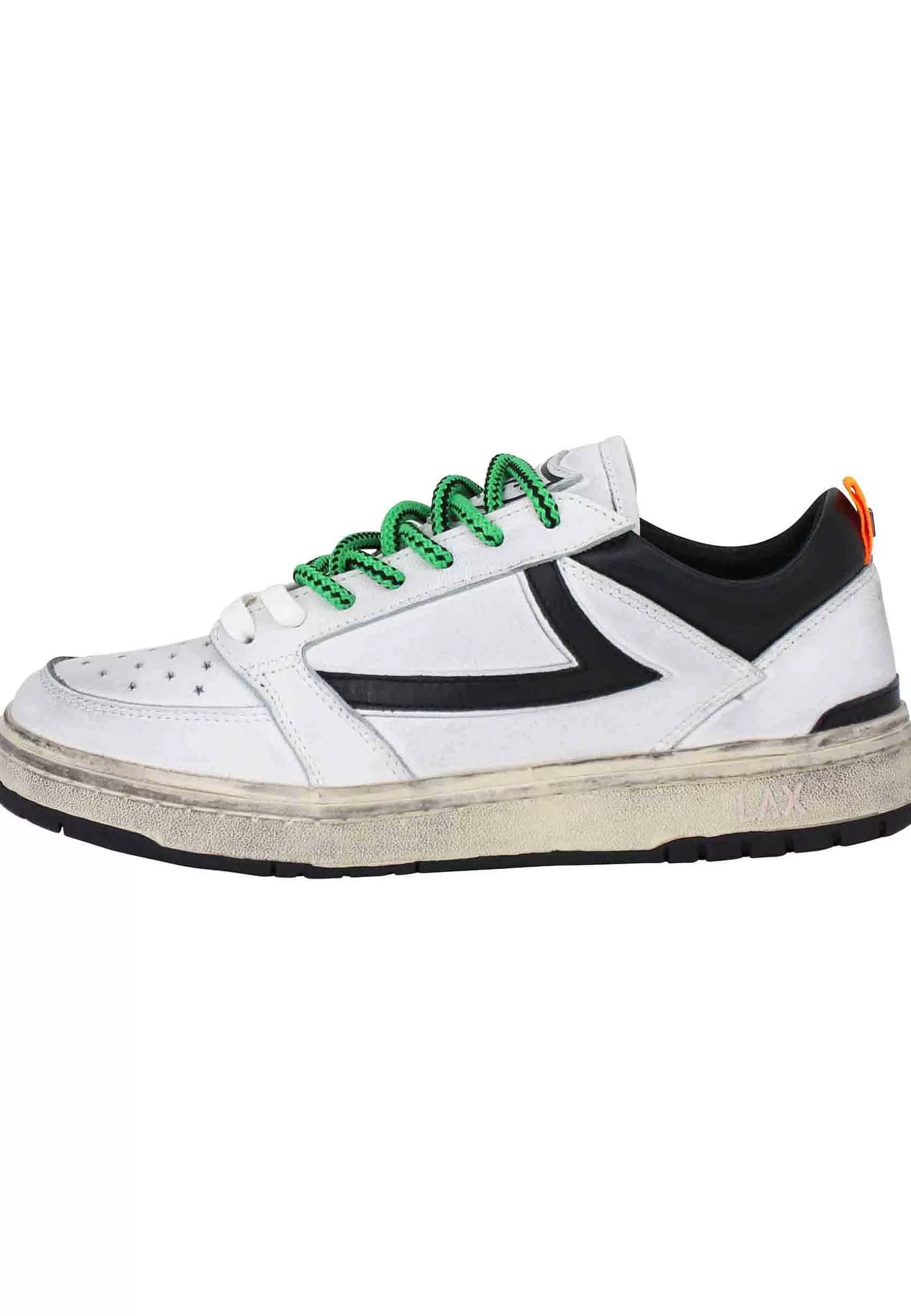 Sneakers Uomo Starlight Vintage In Pelle Bianca Con Riporti In Pelle Nera*HTC Los Angeles Discount