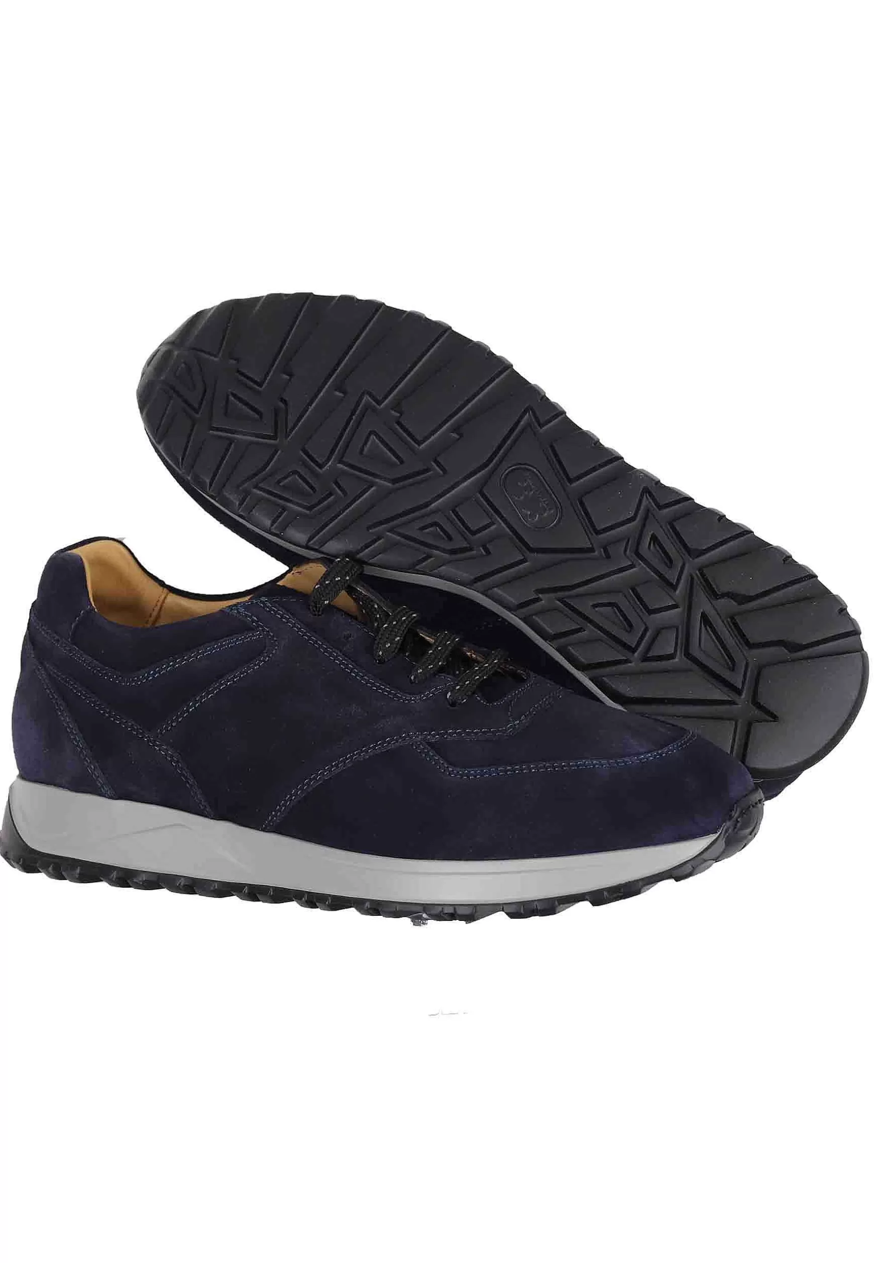 Sneakes Da Uomo In Camoscio Blu Con Suola In Gomma*Antica Cuoieria Cheap