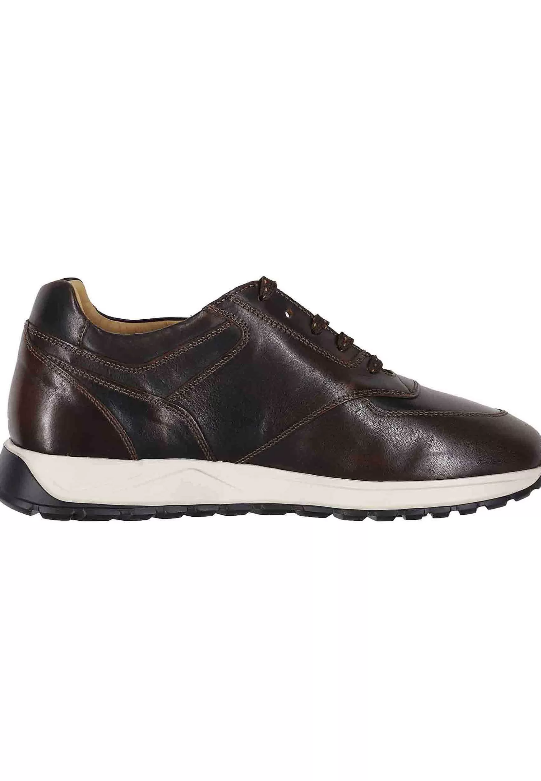Sneakes Da Uomo In Pelle Marrone Con Suola In Gomma*Antica Cuoieria Hot