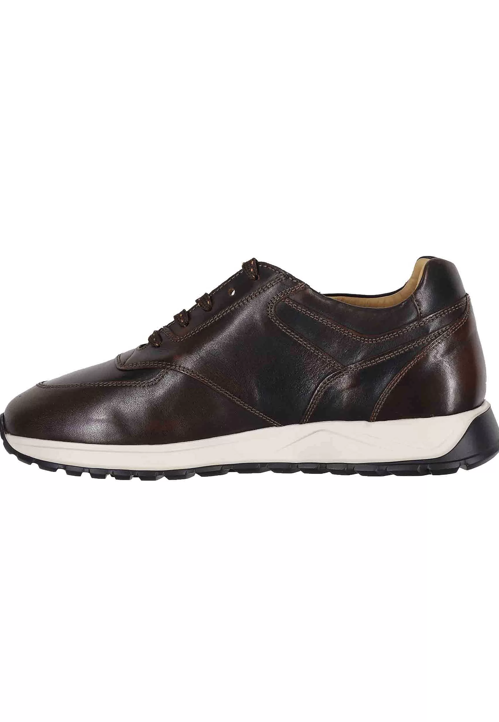 Sneakes Da Uomo In Pelle Marrone Con Suola In Gomma*Antica Cuoieria Hot