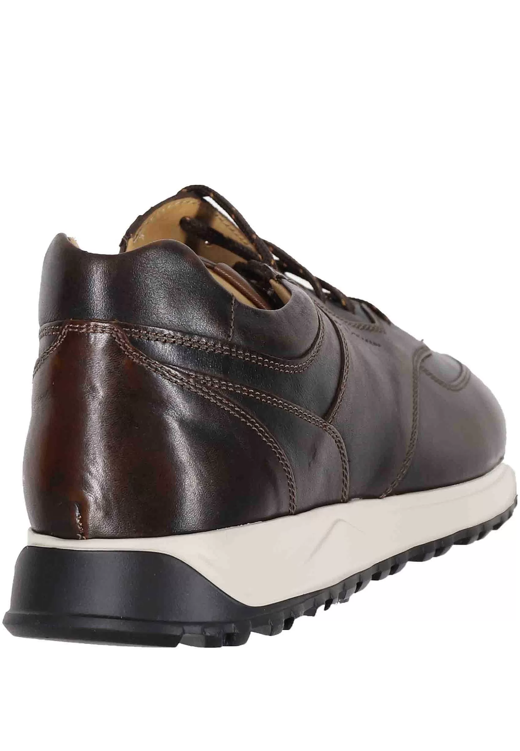 Sneakes Da Uomo In Pelle Marrone Con Suola In Gomma*Antica Cuoieria Hot