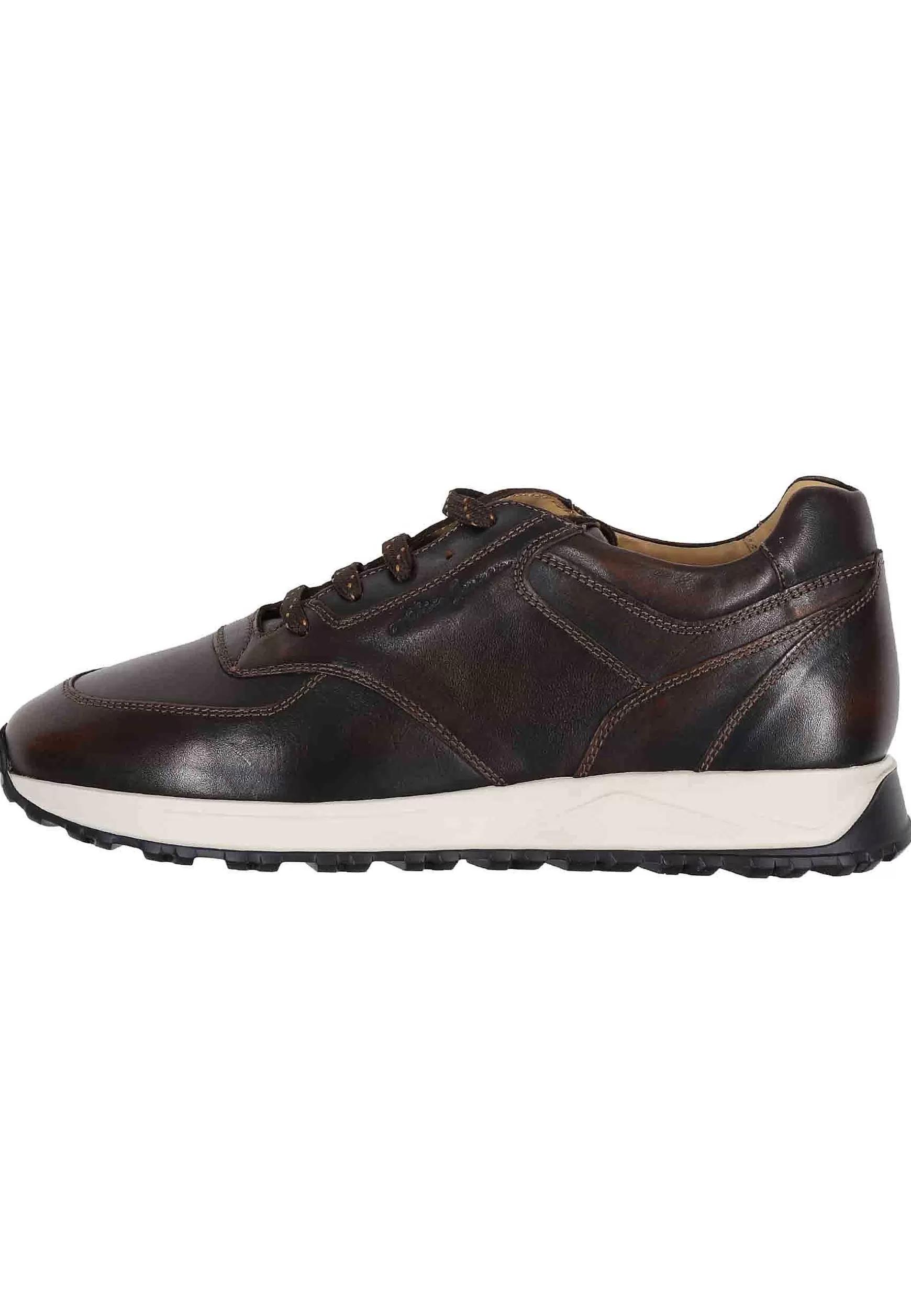 Sneakes Da Uomo In Pelle Marrone Con Suola In Gomma*Antica Cuoieria Hot