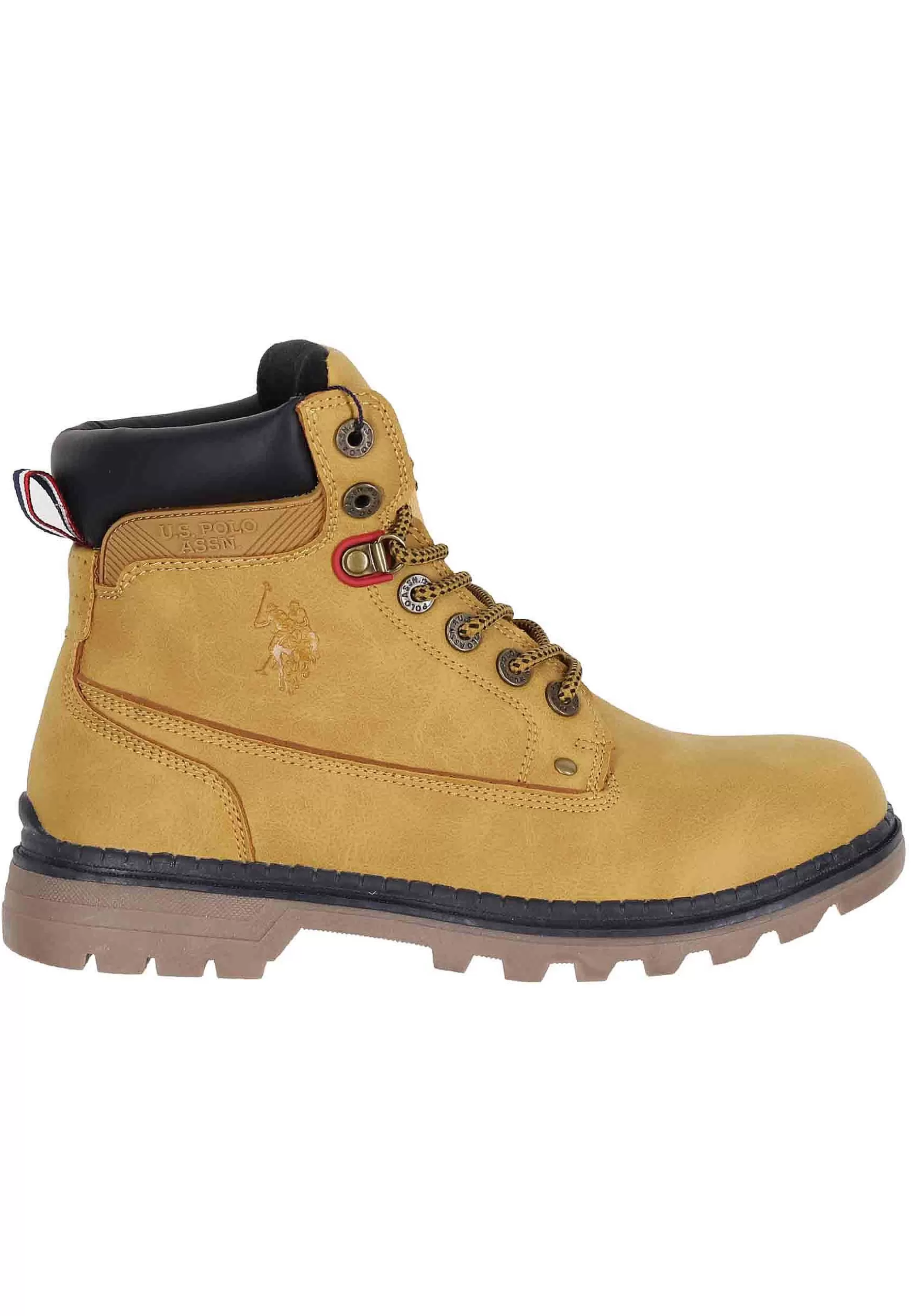 Stivaletti Anfibi Uomo In Eco Pelle Miele Con Suola Carrarmato*U.S. Polo Assn Sale