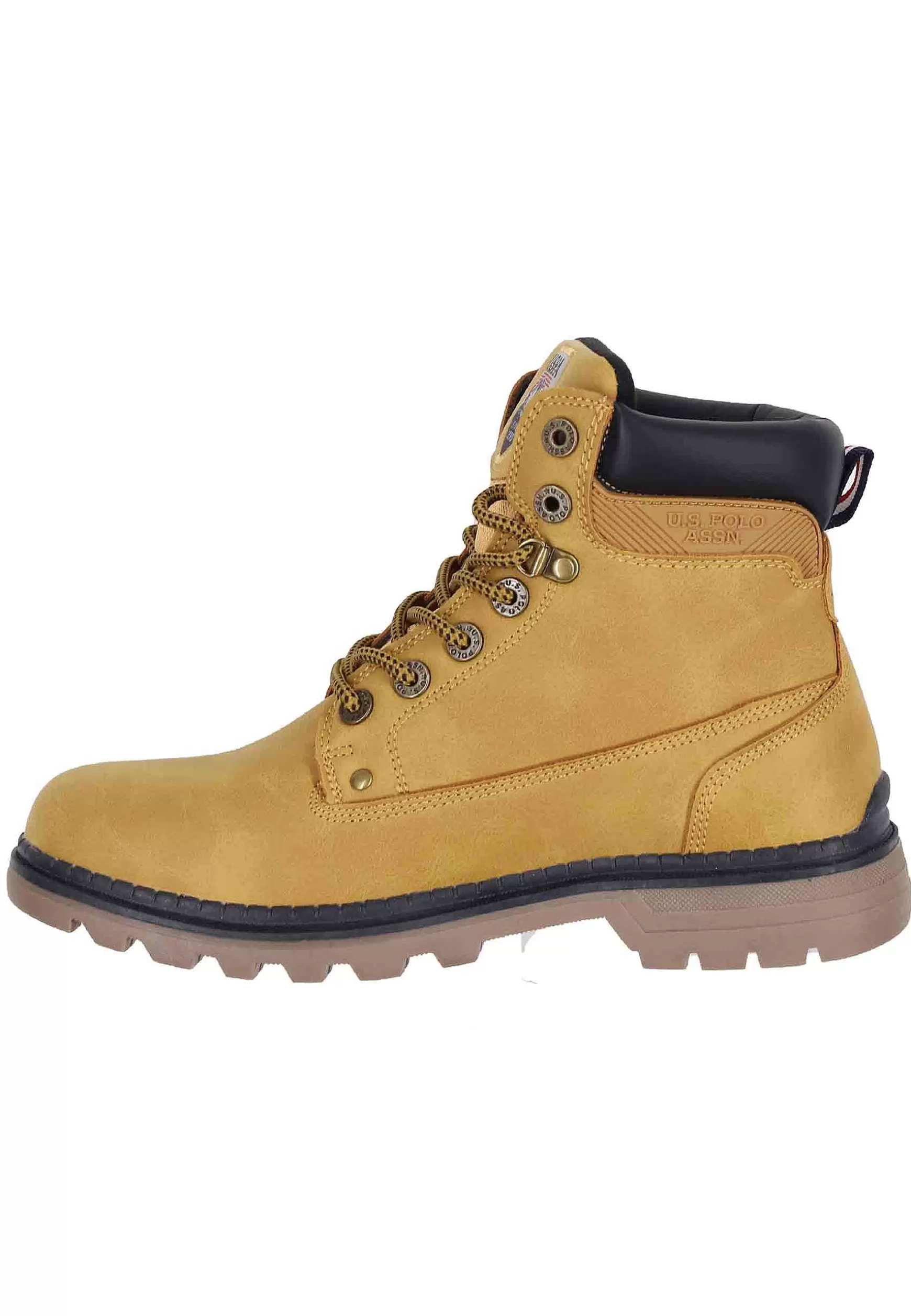 Stivaletti Anfibi Uomo In Eco Pelle Miele Con Suola Carrarmato*U.S. Polo Assn Sale