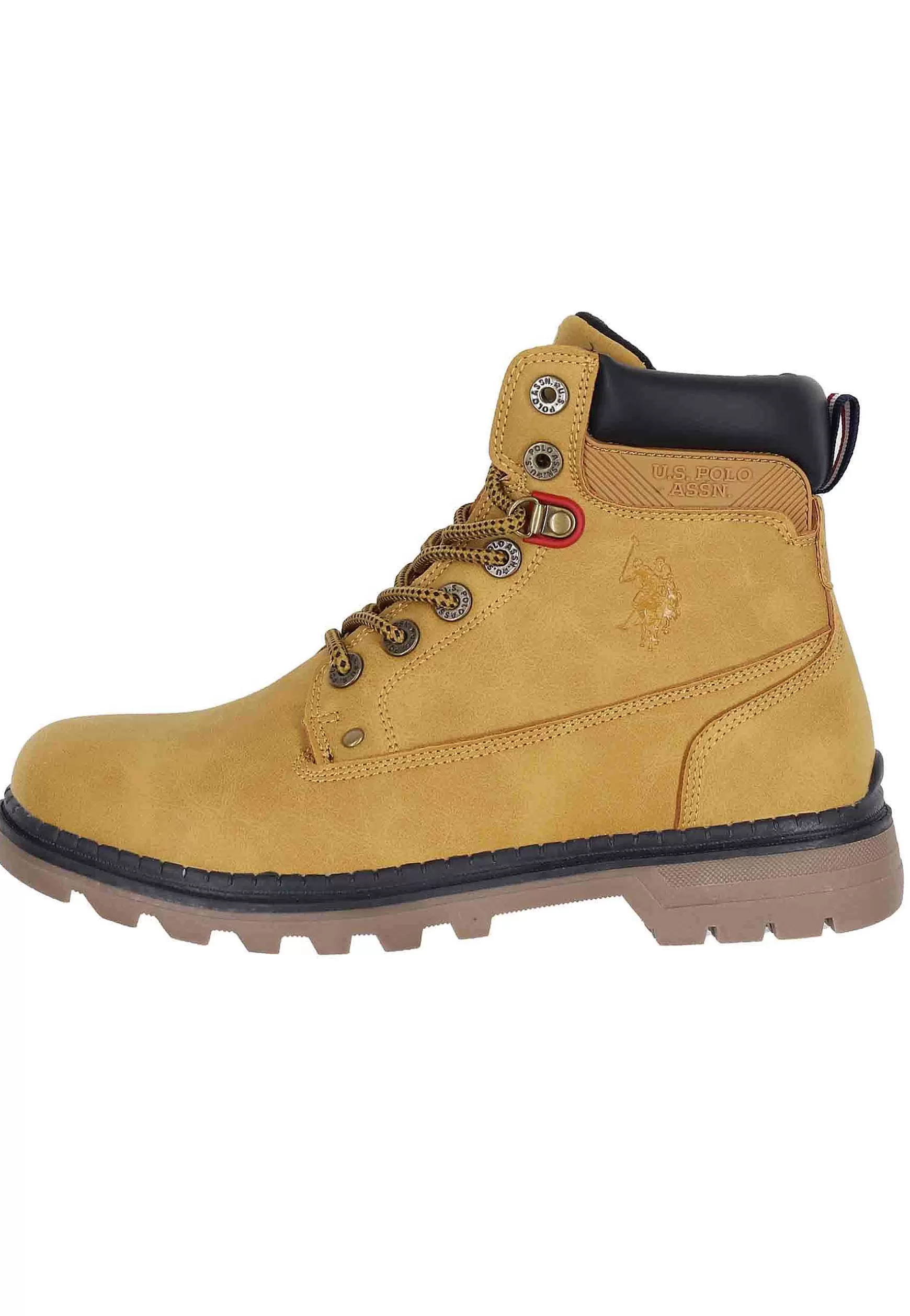 Stivaletti Anfibi Uomo In Eco Pelle Miele Con Suola Carrarmato*U.S. Polo Assn Sale