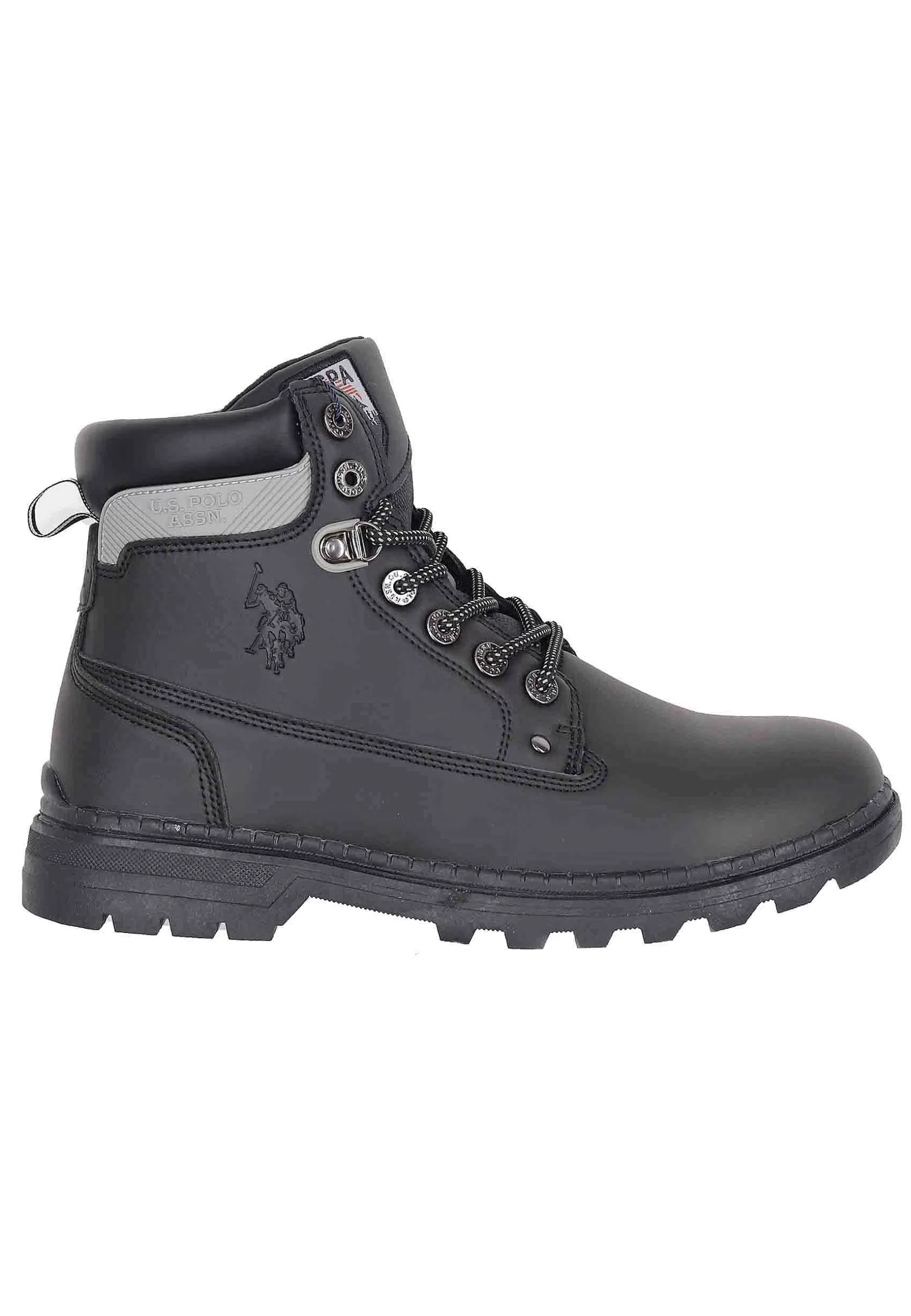 Stivaletti Anfibi Uomo In Eco Pelle Nero Con Suola Carrarmato*U.S. Polo Assn Cheap