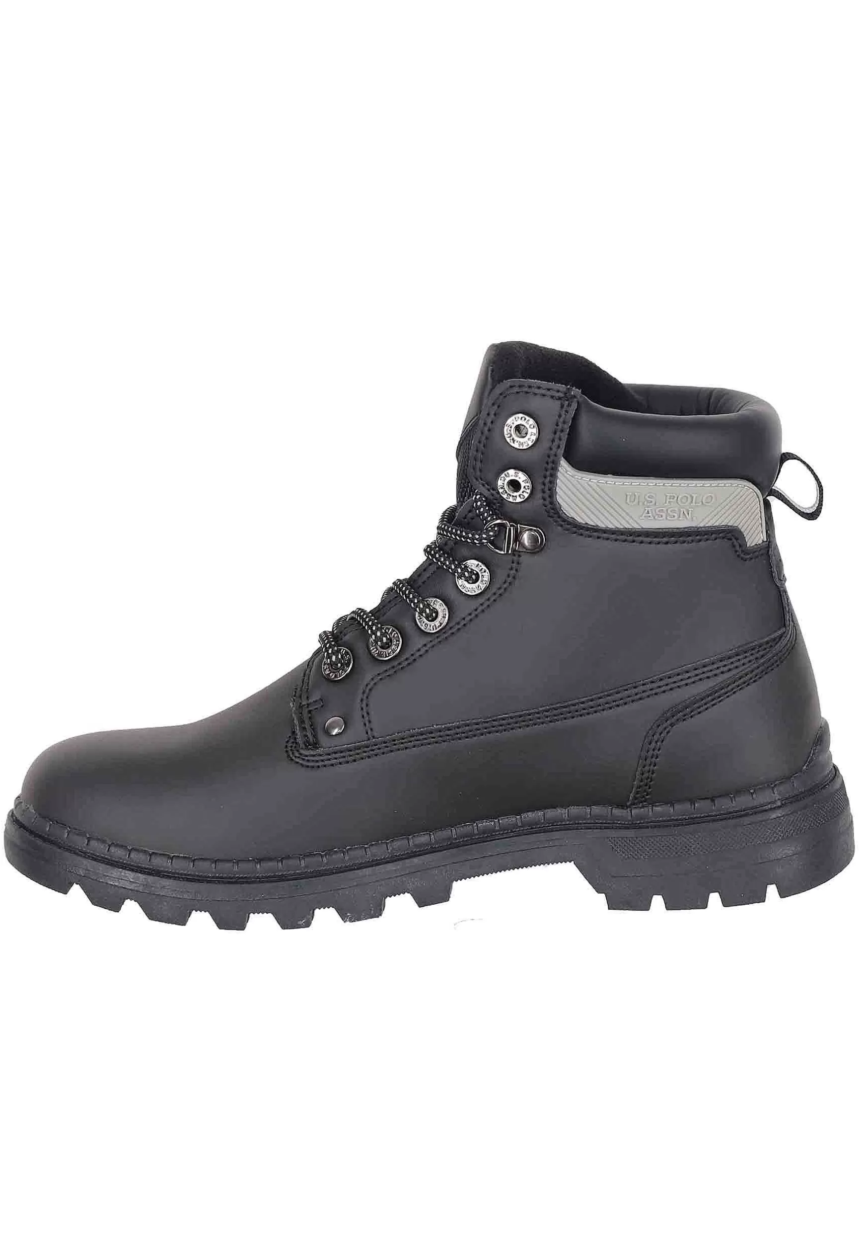 Stivaletti Anfibi Uomo In Eco Pelle Nero Con Suola Carrarmato*U.S. Polo Assn Cheap