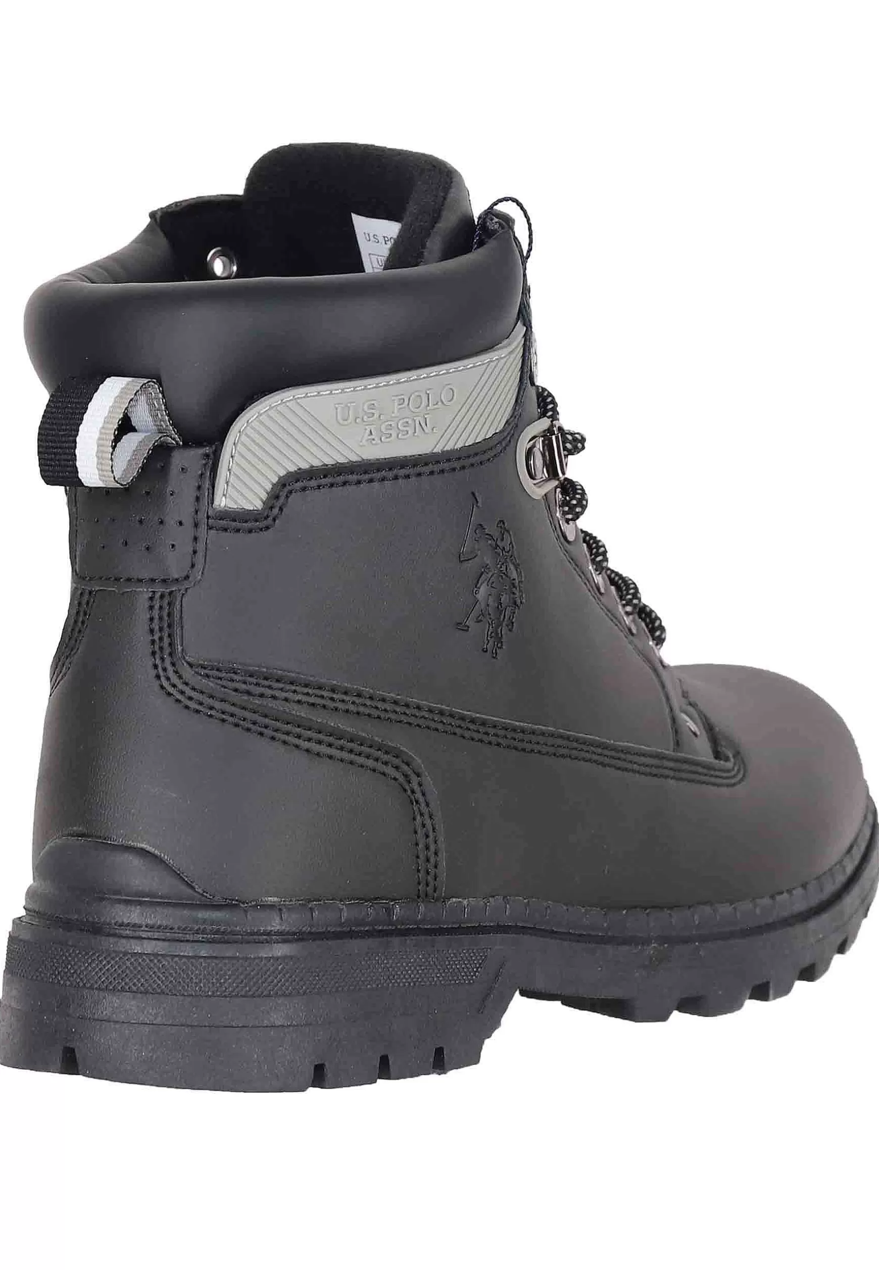 Stivaletti Anfibi Uomo In Eco Pelle Nero Con Suola Carrarmato*U.S. Polo Assn Cheap
