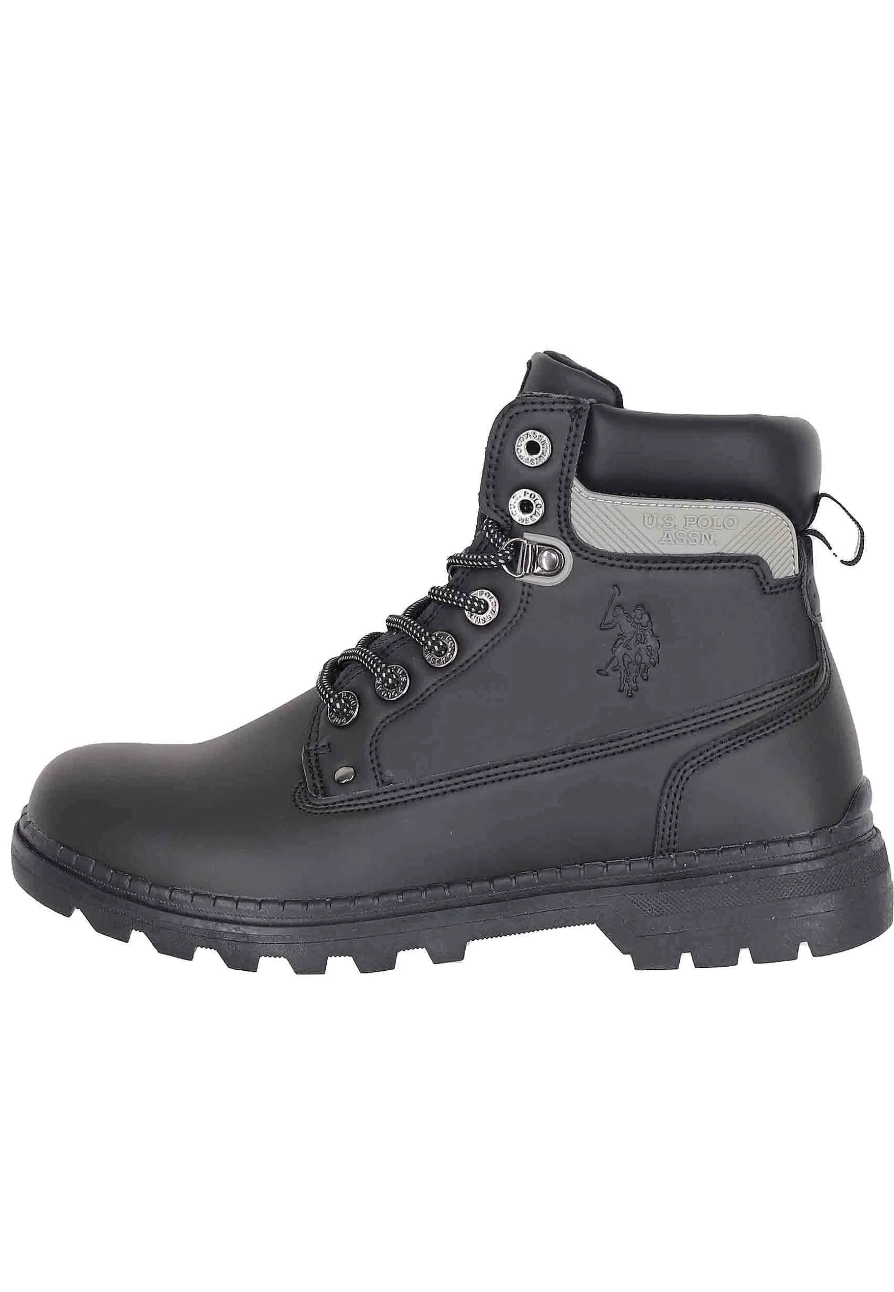 Stivaletti Anfibi Uomo In Eco Pelle Nero Con Suola Carrarmato*U.S. Polo Assn Cheap