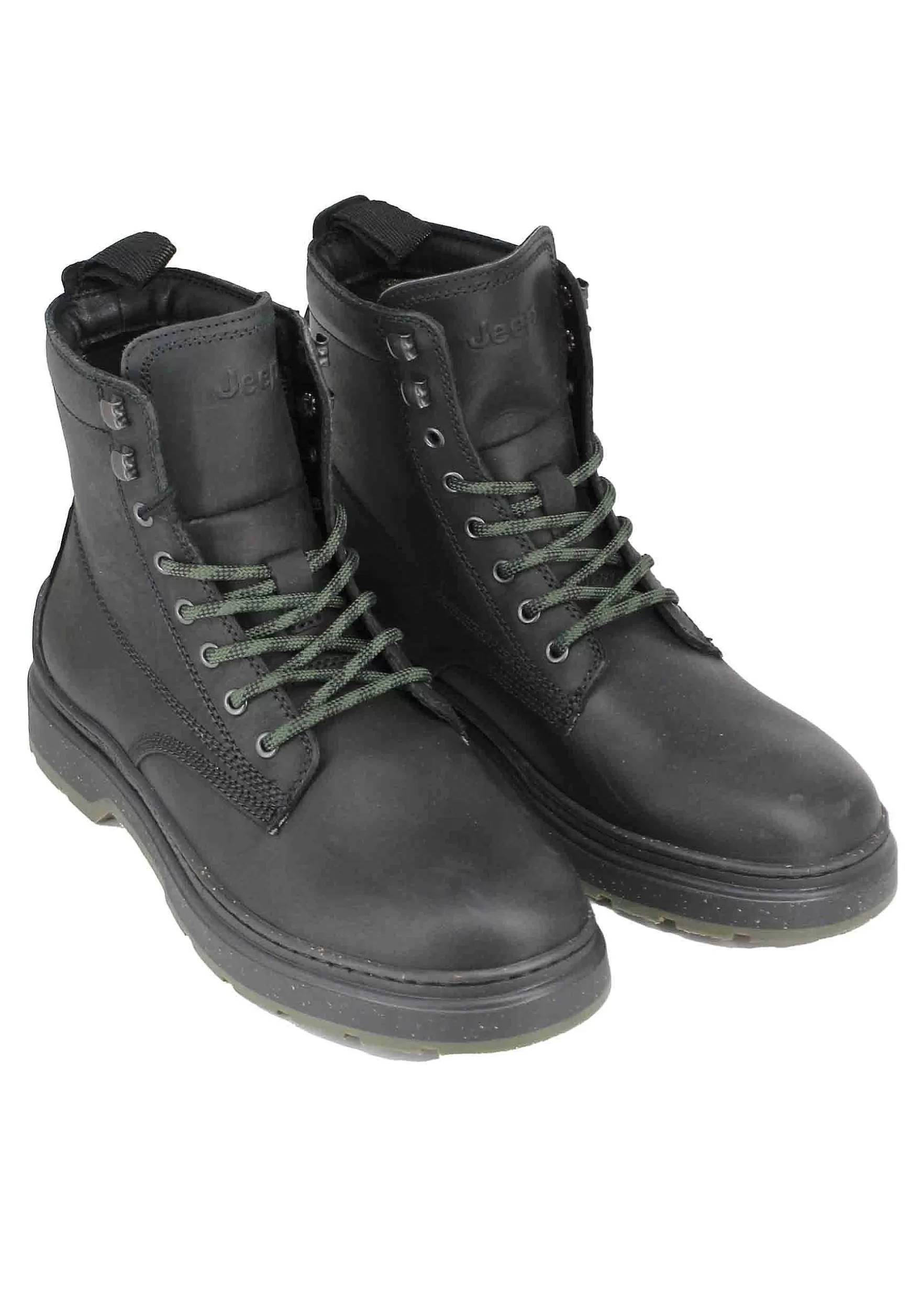 Stivaletti Anfibi Uomo In Pelle Vintage Nera Red Rock Boot*Jeep Flash Sale