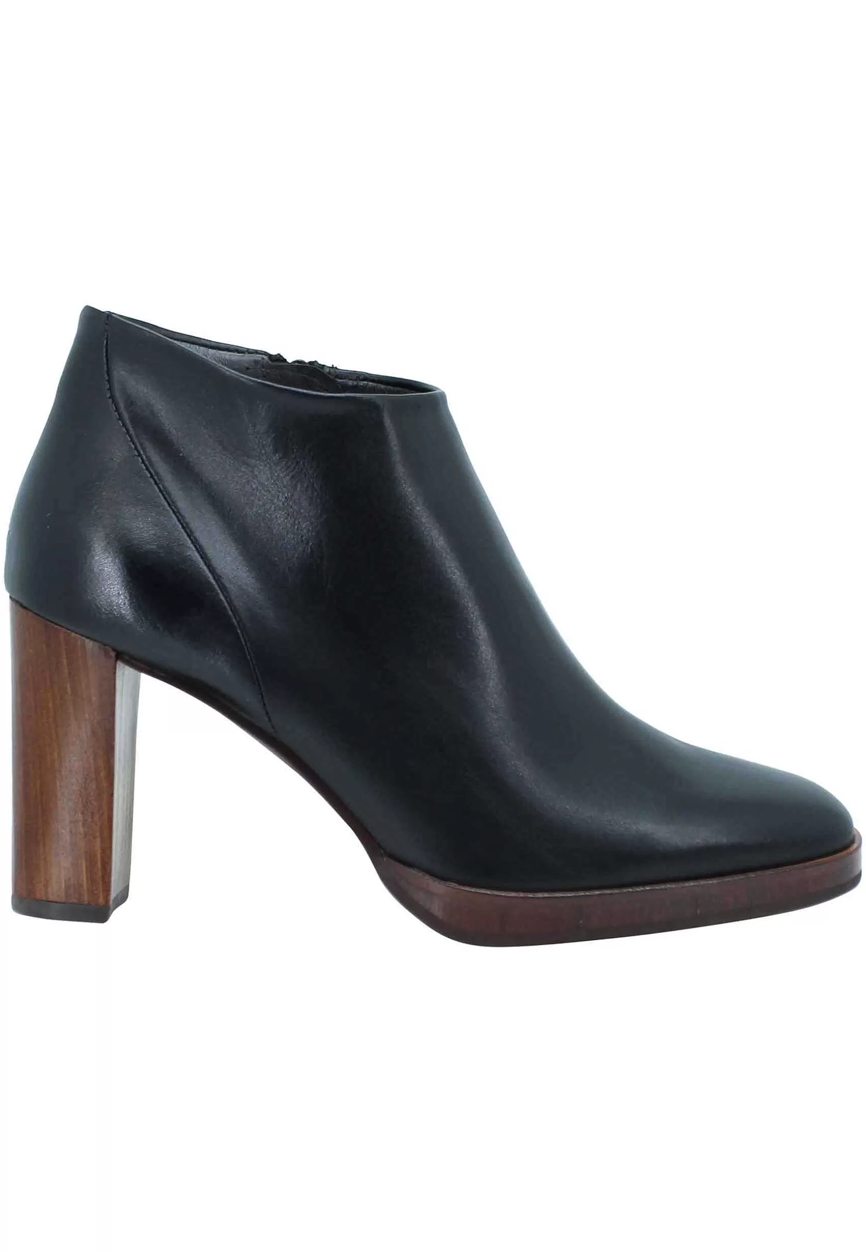 Stivaletti Ankle Boot Donna In Pelle Nera Tacco Alto E Plateau*Zinda Best Sale