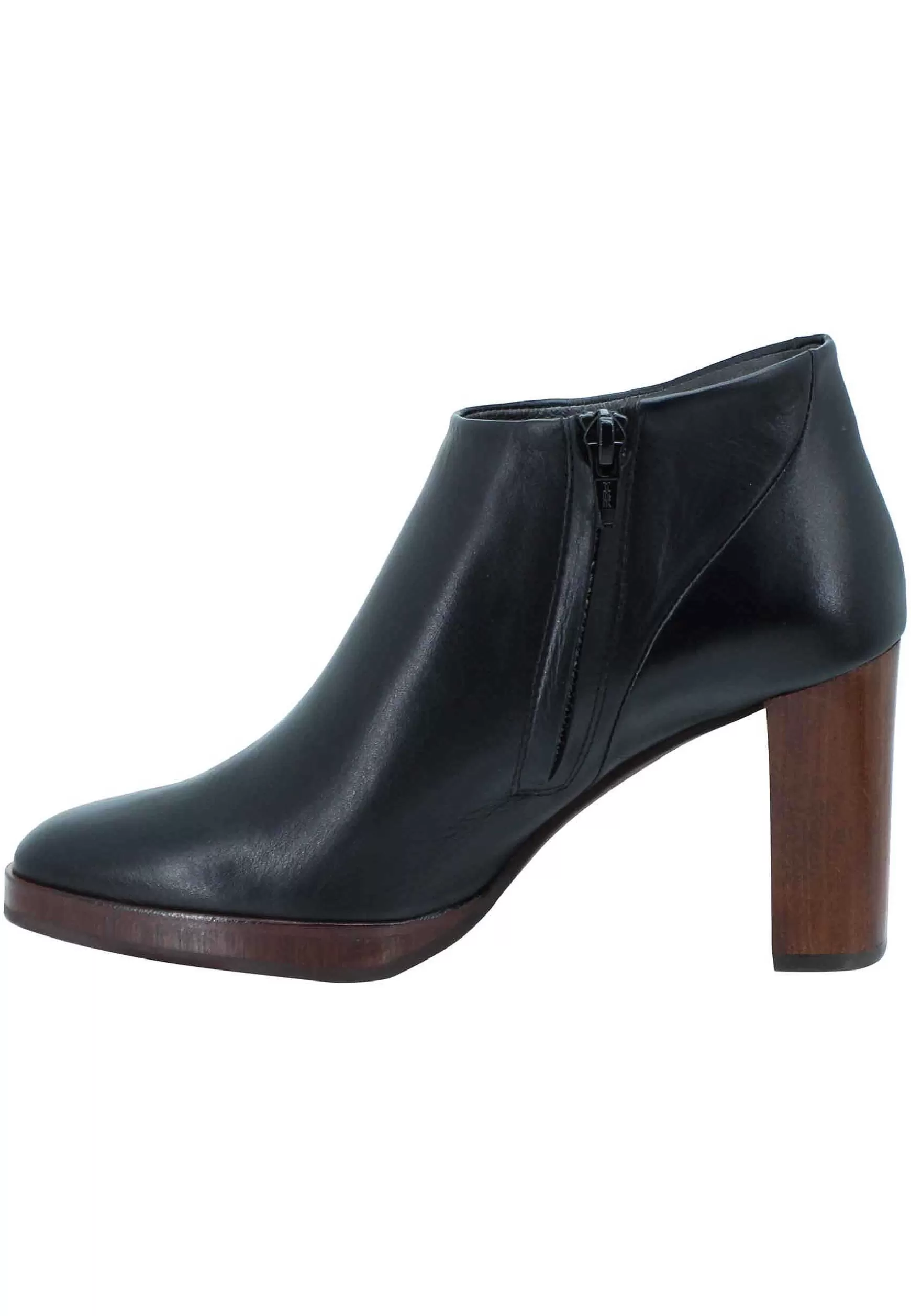 Stivaletti Ankle Boot Donna In Pelle Nera Tacco Alto E Plateau*Zinda Best Sale