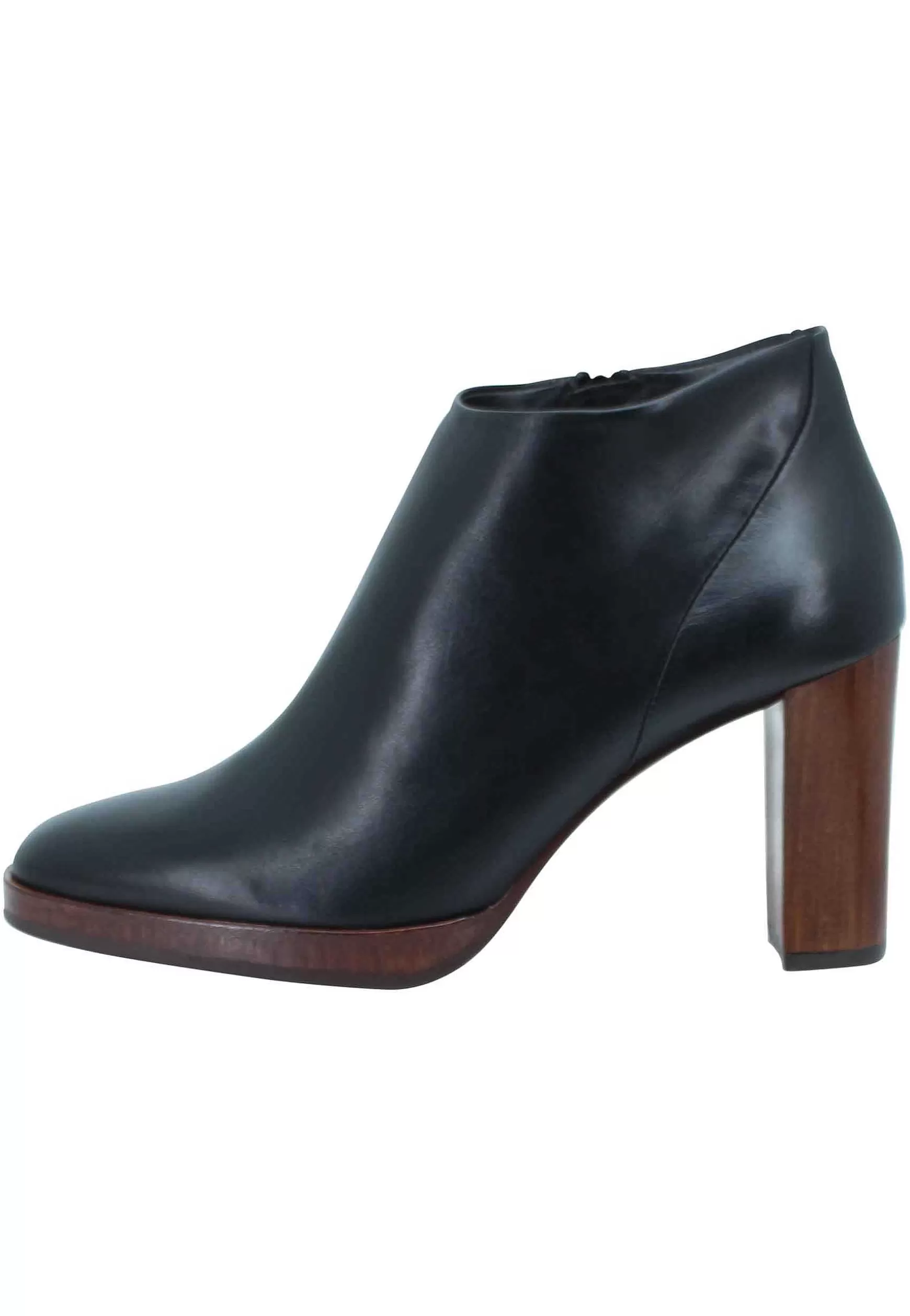 Stivaletti Ankle Boot Donna In Pelle Nera Tacco Alto E Plateau*Zinda Best Sale