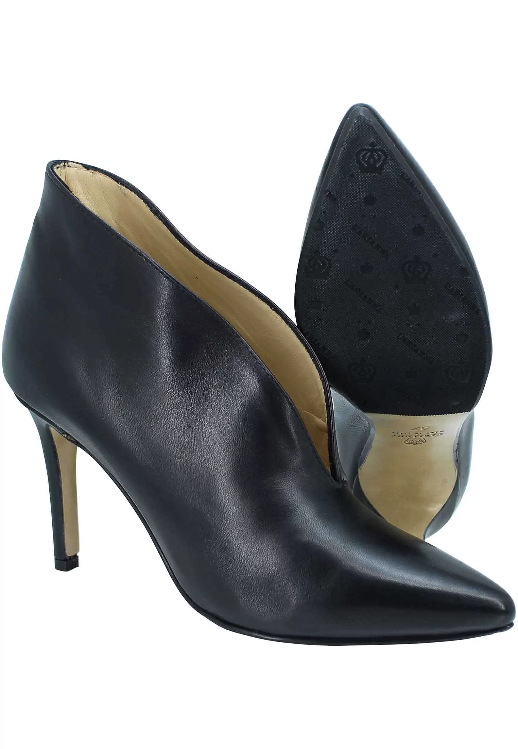 Stivaetti Anke Boot Donna In Pee Nera Tacco Ato E Punta A Punta*L Hot