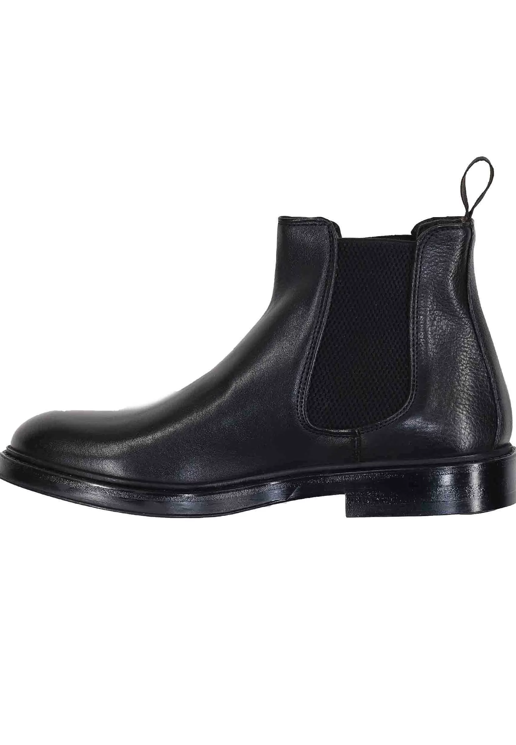 Stivaletti Bealtles In Pelle Nera Con Fondo In Gomma Punta Tonda** Clearance