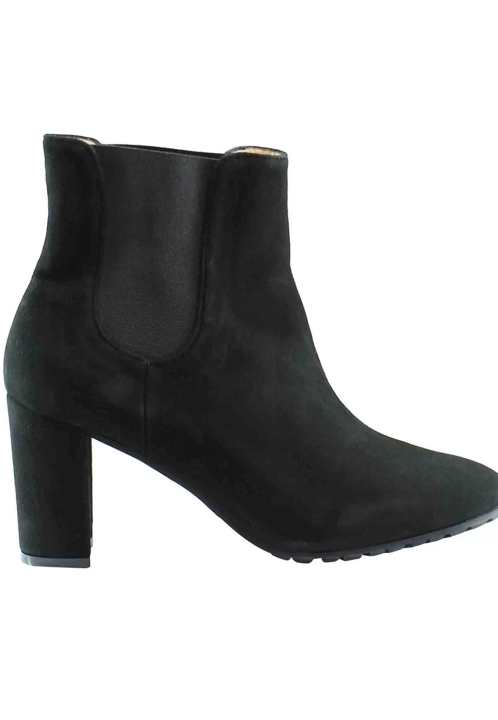 Stivaetti Beates Donna In Camoscio Nero Con Eastici In Tinta E Suoa In Gomma*L Fashion