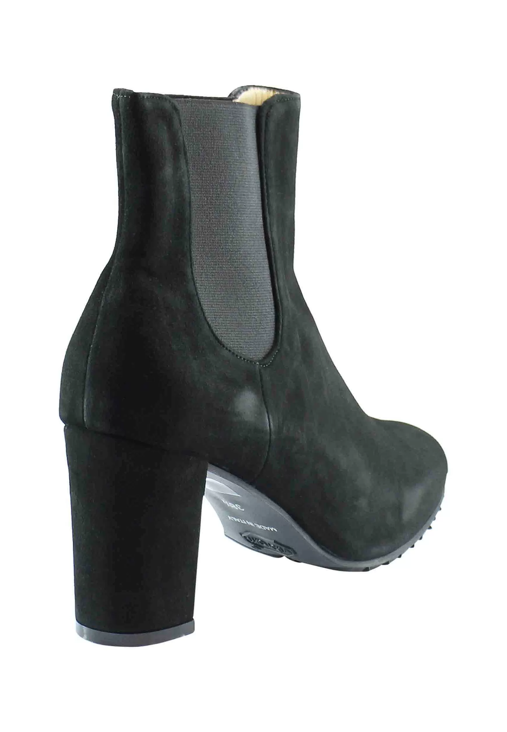 Stivaetti Beates Donna In Camoscio Nero Con Eastici In Tinta E Suoa In Gomma*L Fashion