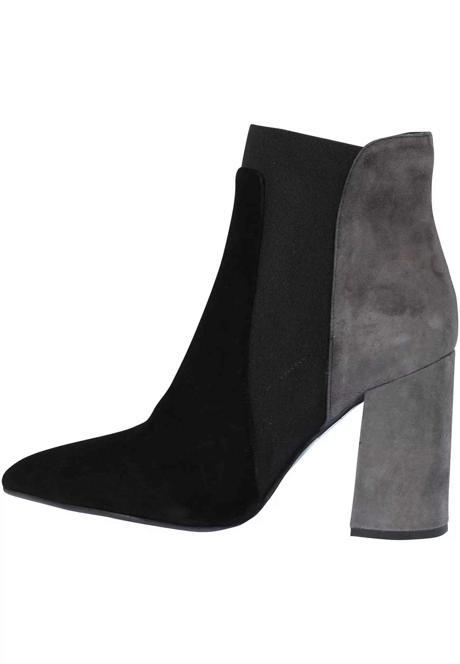 Stivaletti Beatles Donna In Camoscio Nero Con Punta A Punta A Tacco Alto** Sale