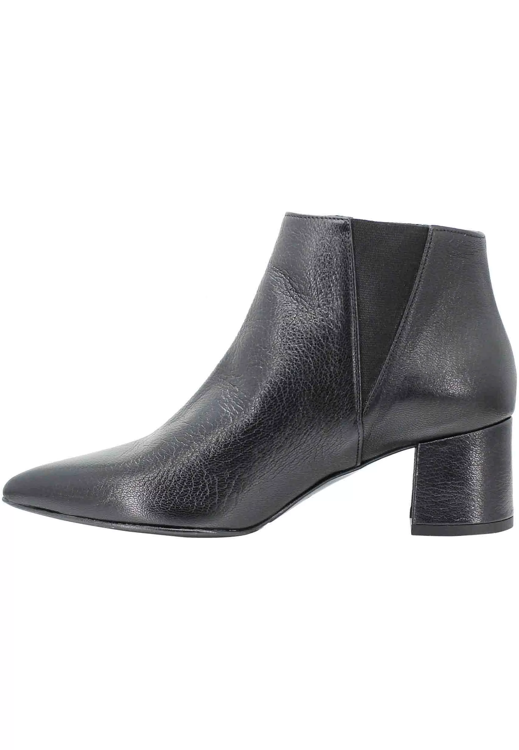 Stivaletti Beatles Donna In Pelle Nera Con Punta A Punta A Tacco Medio** Sale
