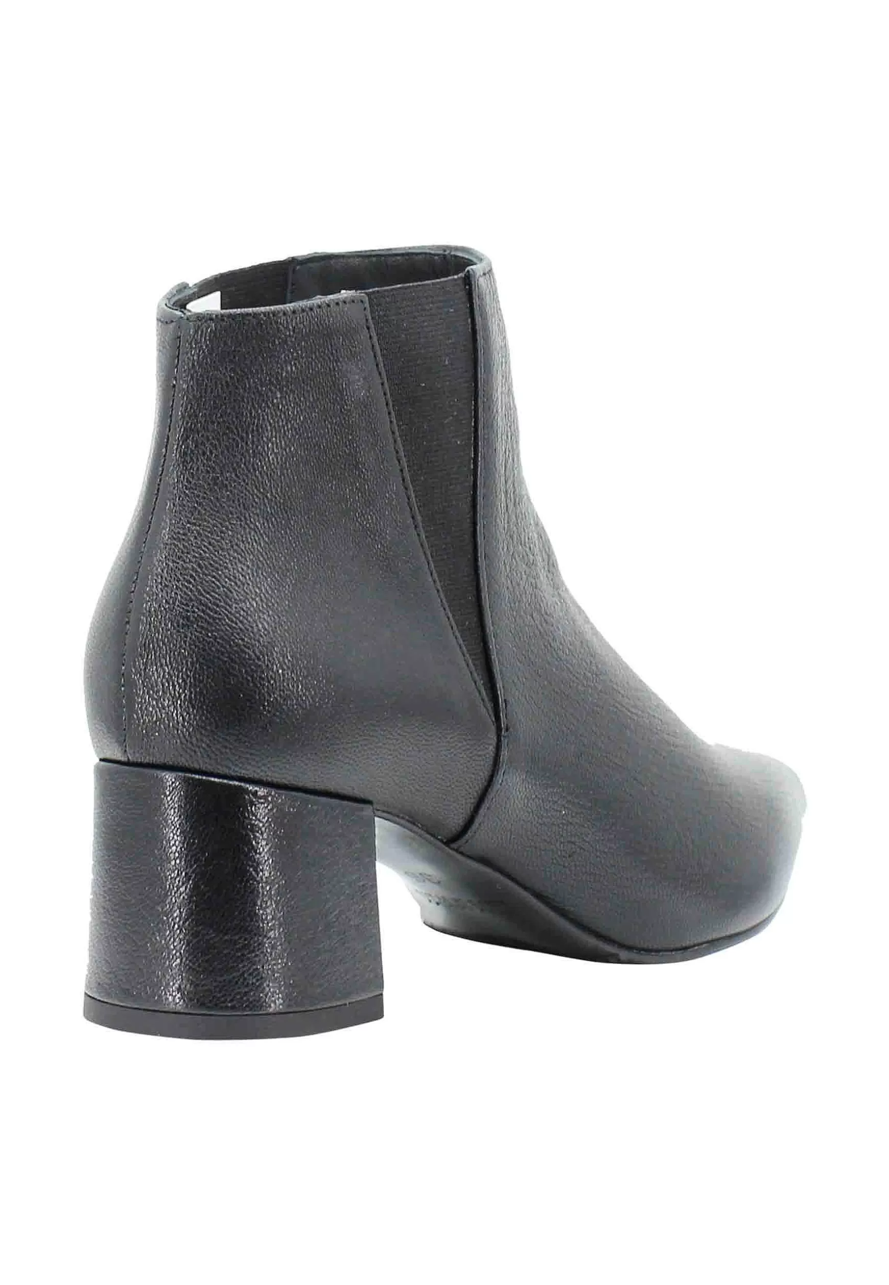 Stivaletti Beatles Donna In Pelle Nera Con Punta A Punta A Tacco Medio** Sale