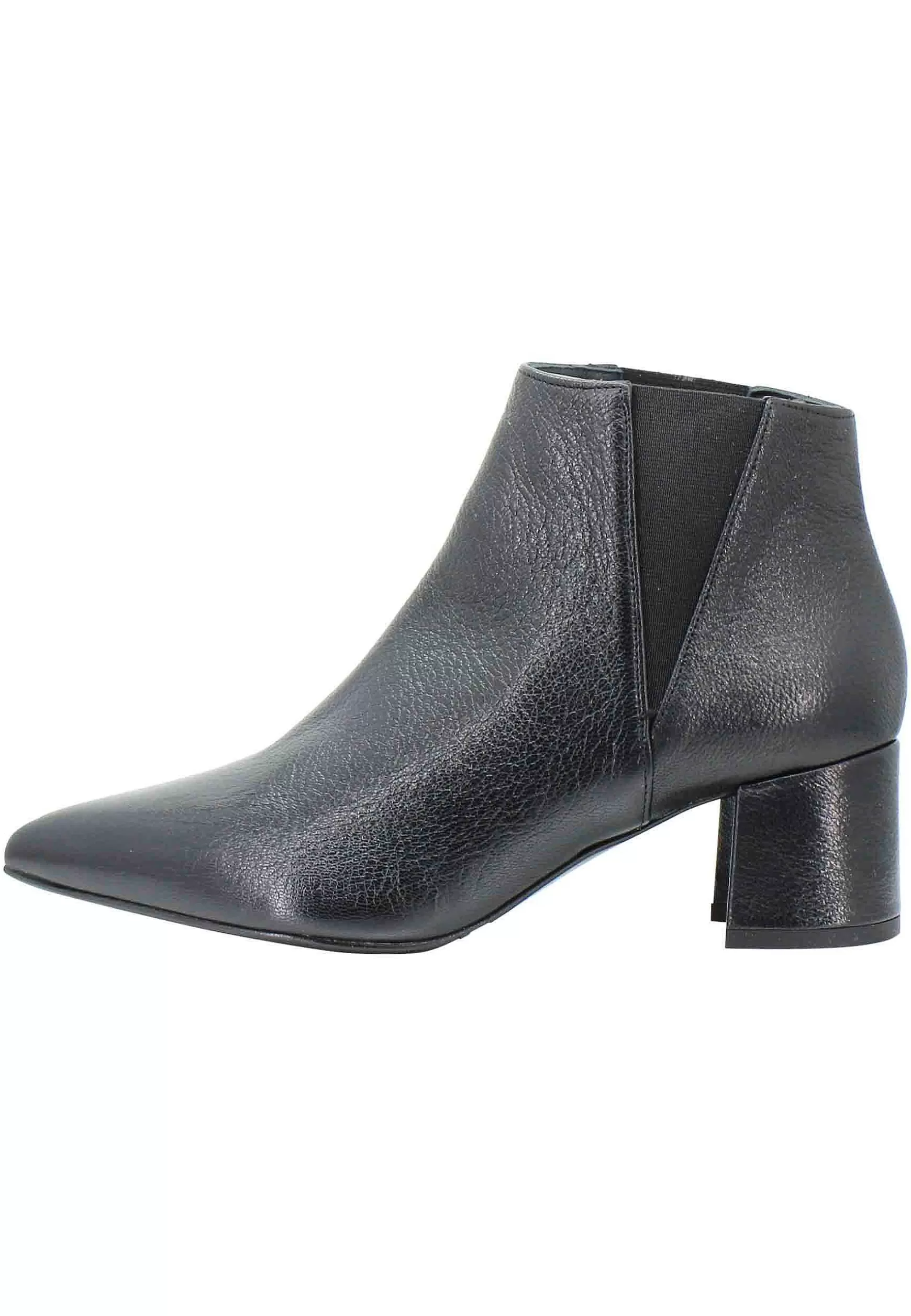 Stivaletti Beatles Donna In Pelle Nera Con Punta A Punta A Tacco Medio** Sale
