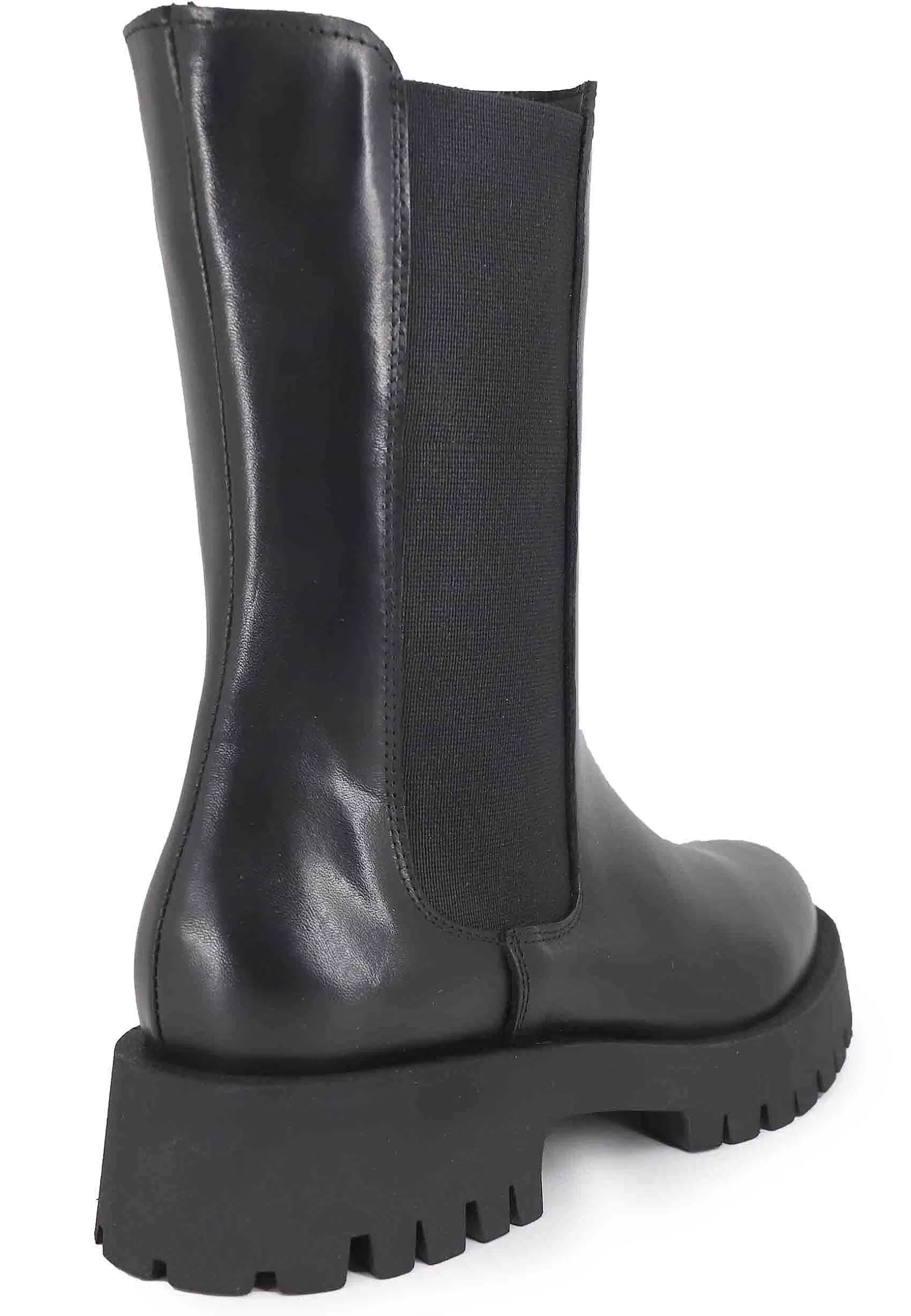 Stivaletti Beatles Donna In Pelle Nera Con Punta Tonda E Suola In Gomma** Shop