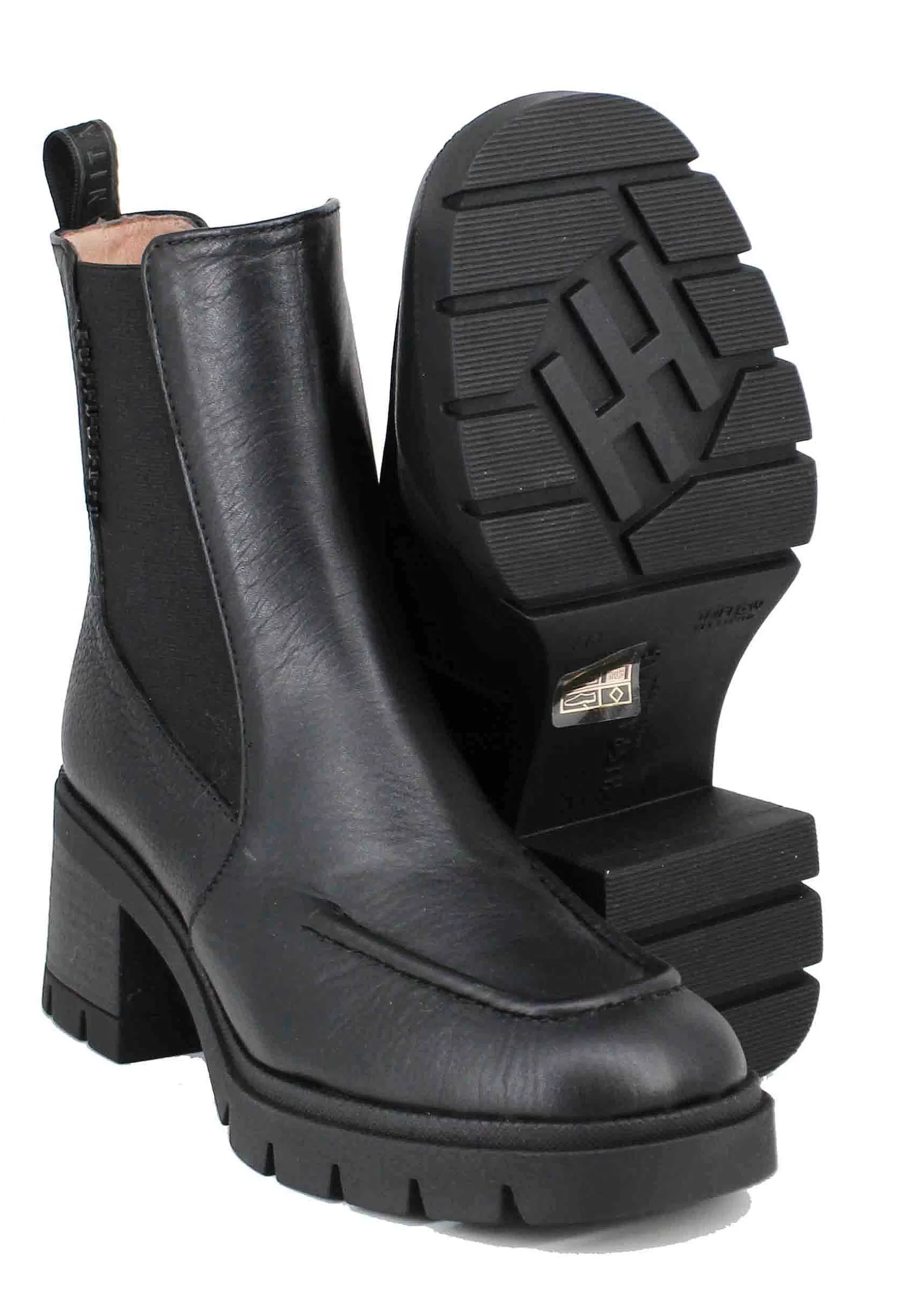Stivaletti Beatles Donna In Pelle Nera Con Suola In Gomma*Hispanitas Fashion