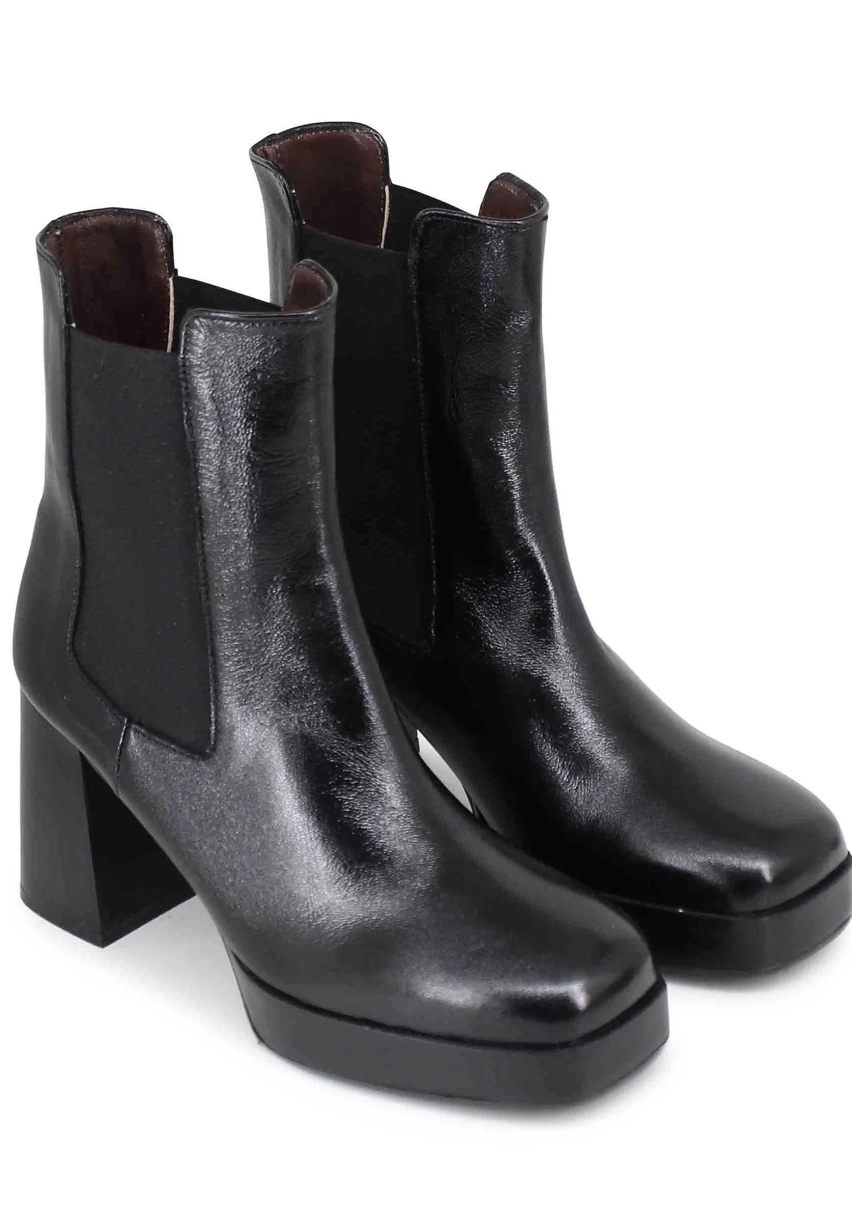 Stivaetti Beates Donna In Pee Nera Con Tacco E Pateau*L New