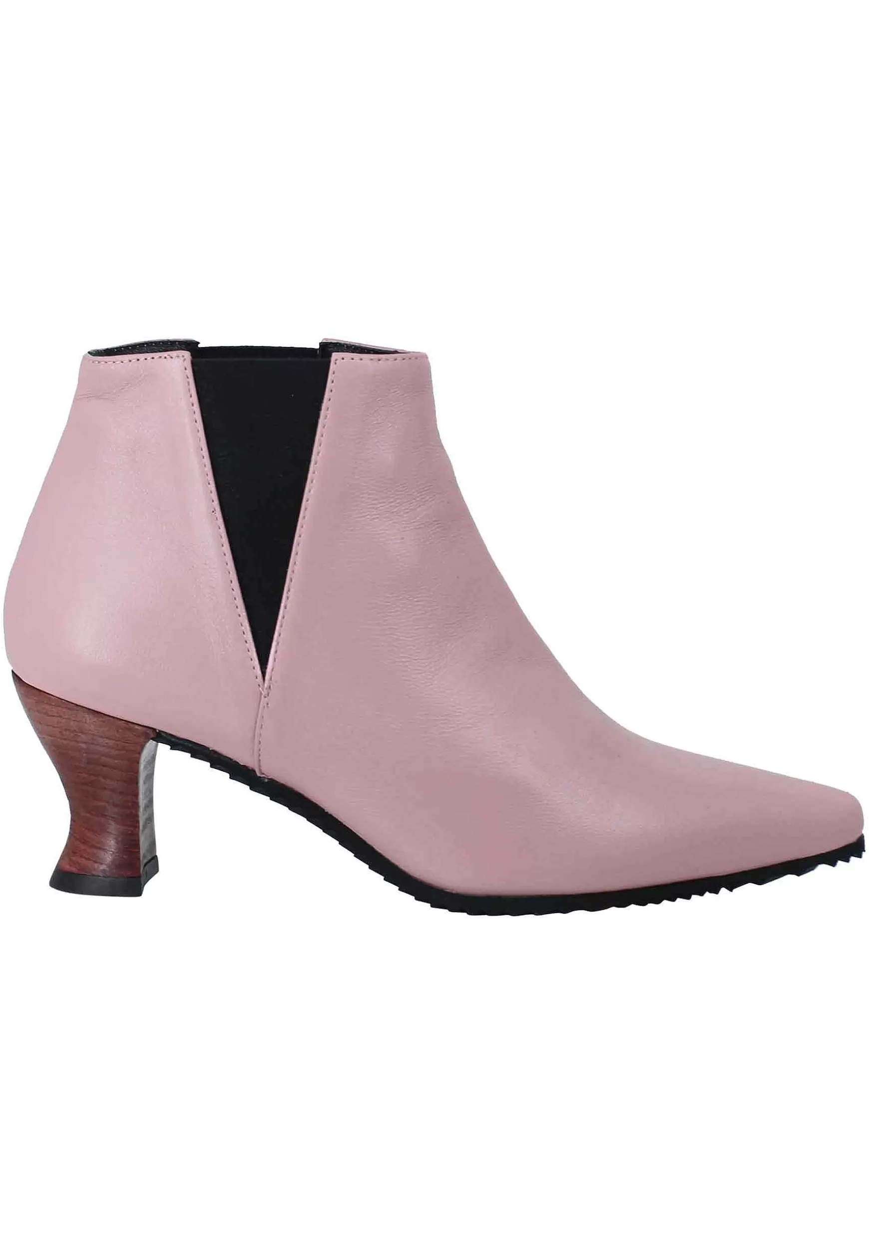 Stivaletti Beatles Donna In Pelle Rosa Punta Quadra E Tacco In Cuoio** Flash Sale