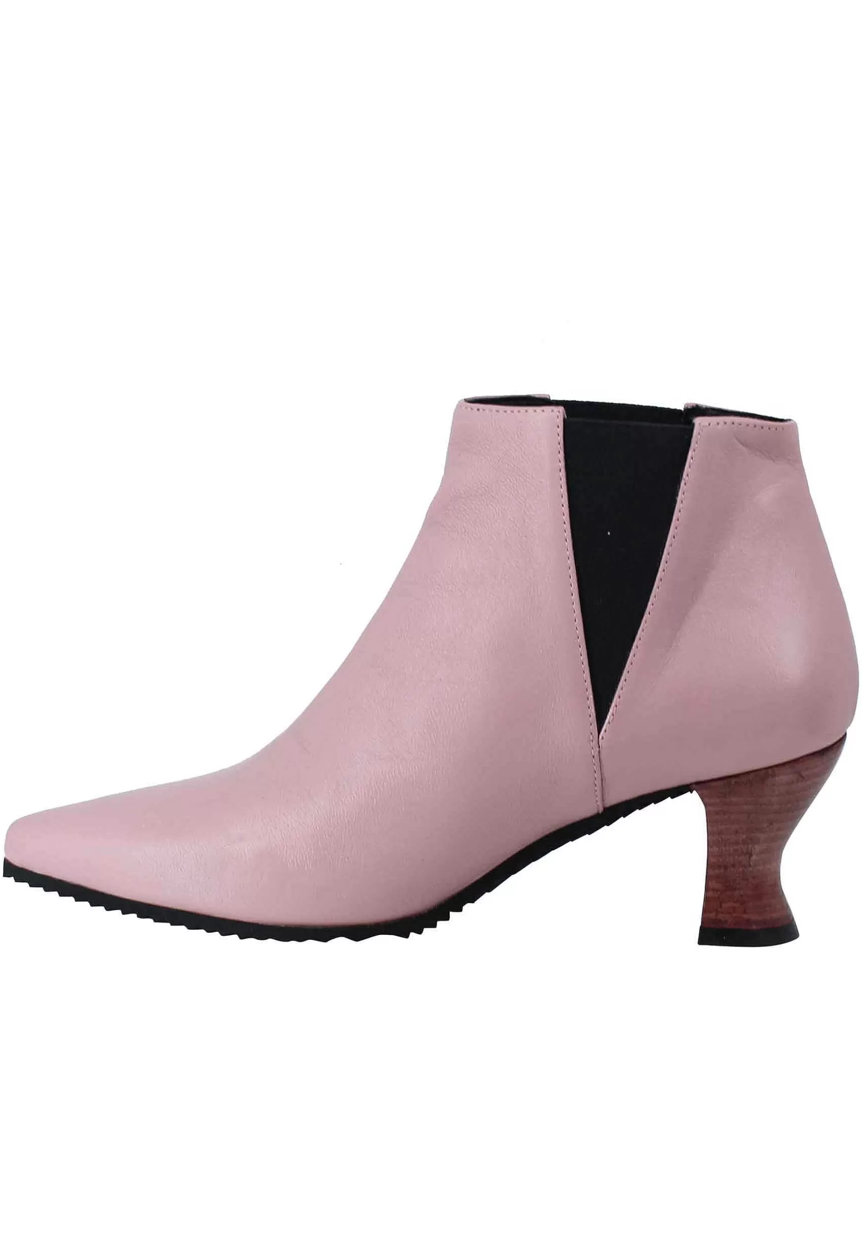 Stivaletti Beatles Donna In Pelle Rosa Punta Quadra E Tacco In Cuoio** Flash Sale