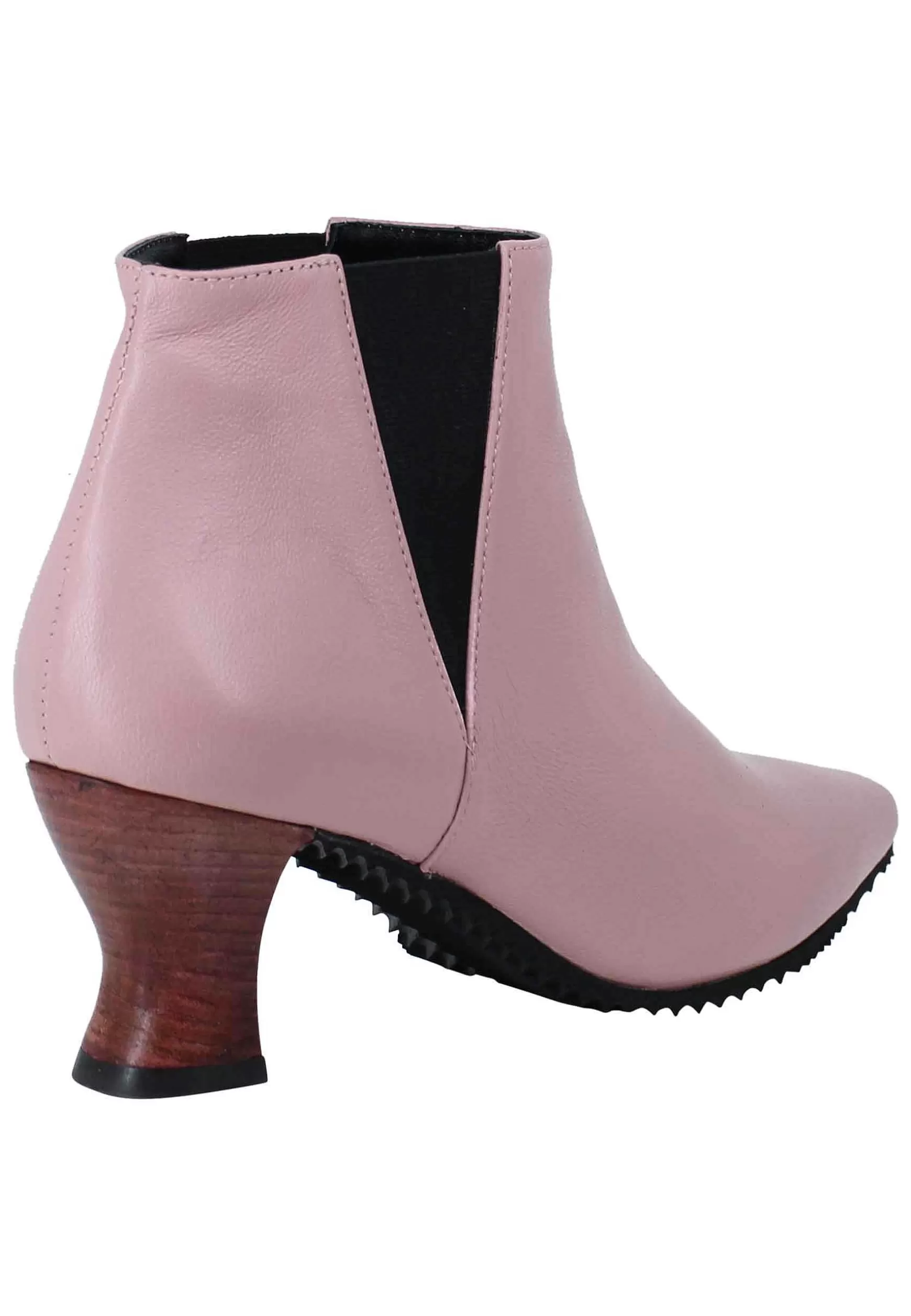 Stivaletti Beatles Donna In Pelle Rosa Punta Quadra E Tacco In Cuoio** Flash Sale