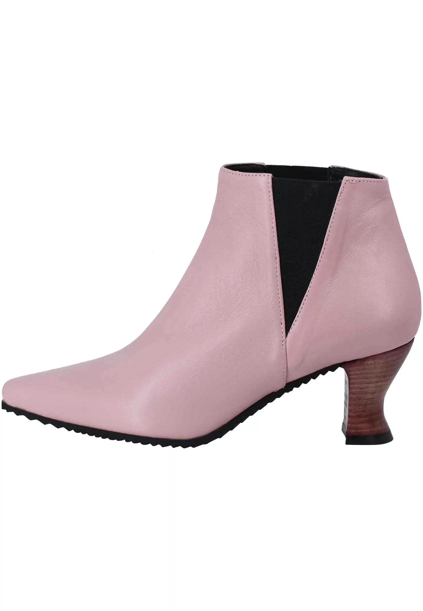 Stivaletti Beatles Donna In Pelle Rosa Punta Quadra E Tacco In Cuoio** Flash Sale