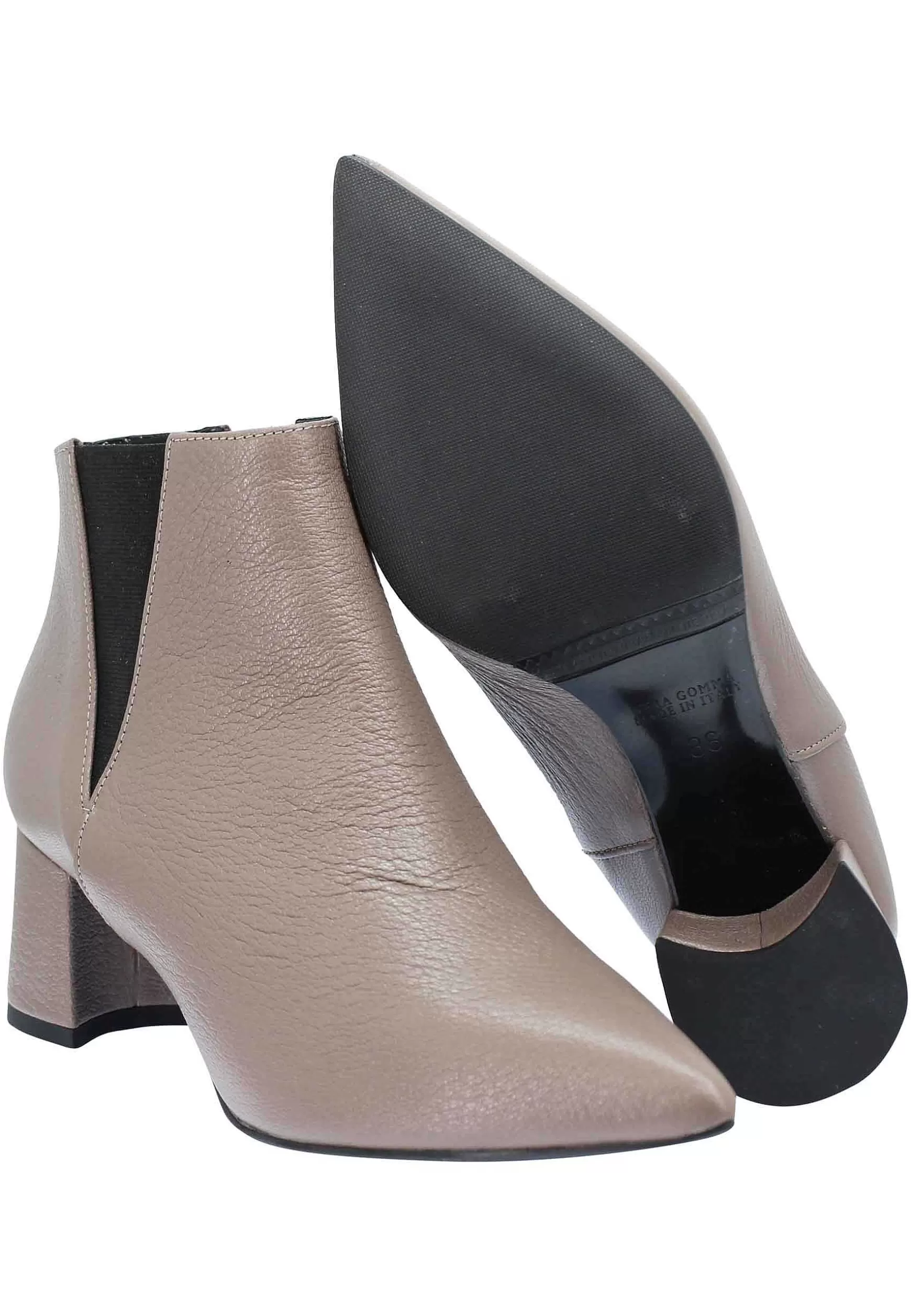 Stivaletti Beatles Donna In Pelle Tortota Con Punta A Punta A Tacco Medio** Shop