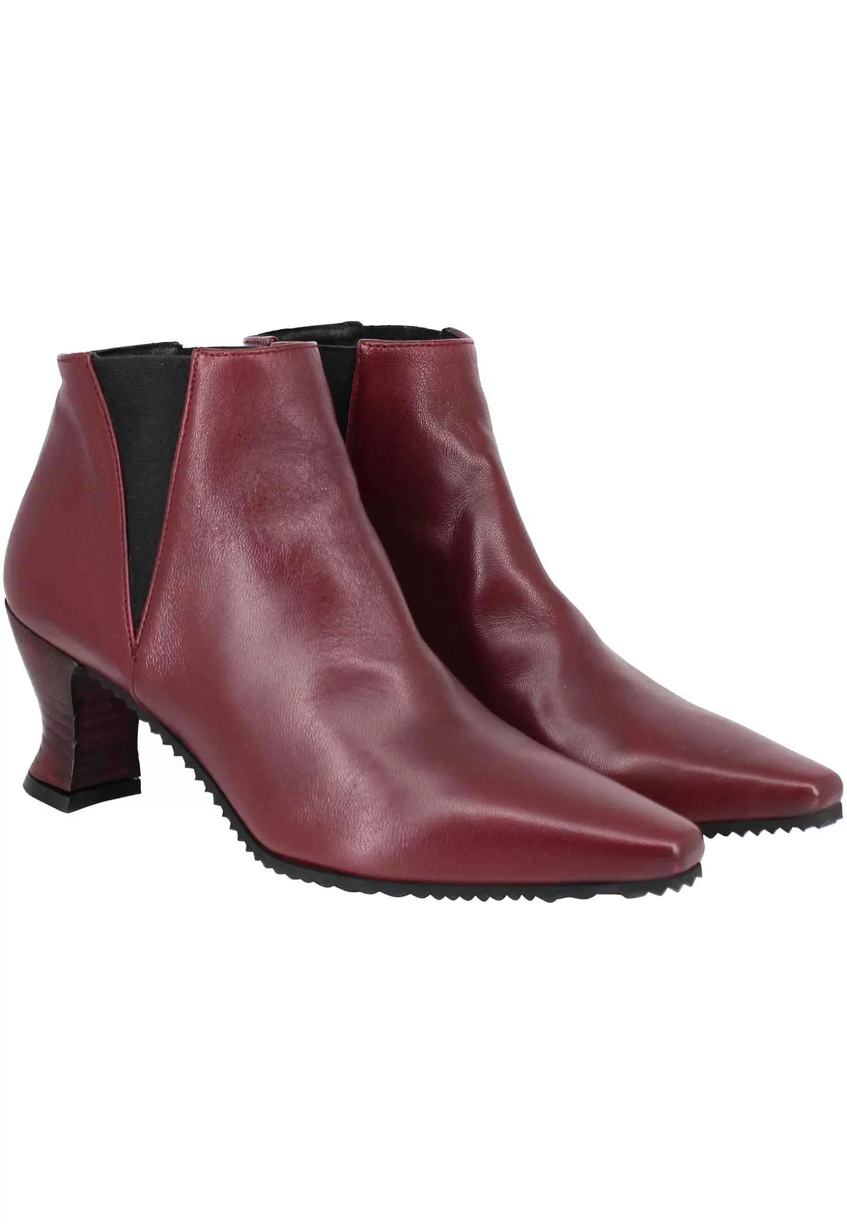 Stivaletti Beatles Donna In Pelle Viola Punta Quadra E Tacco In Cuoio** Best Sale