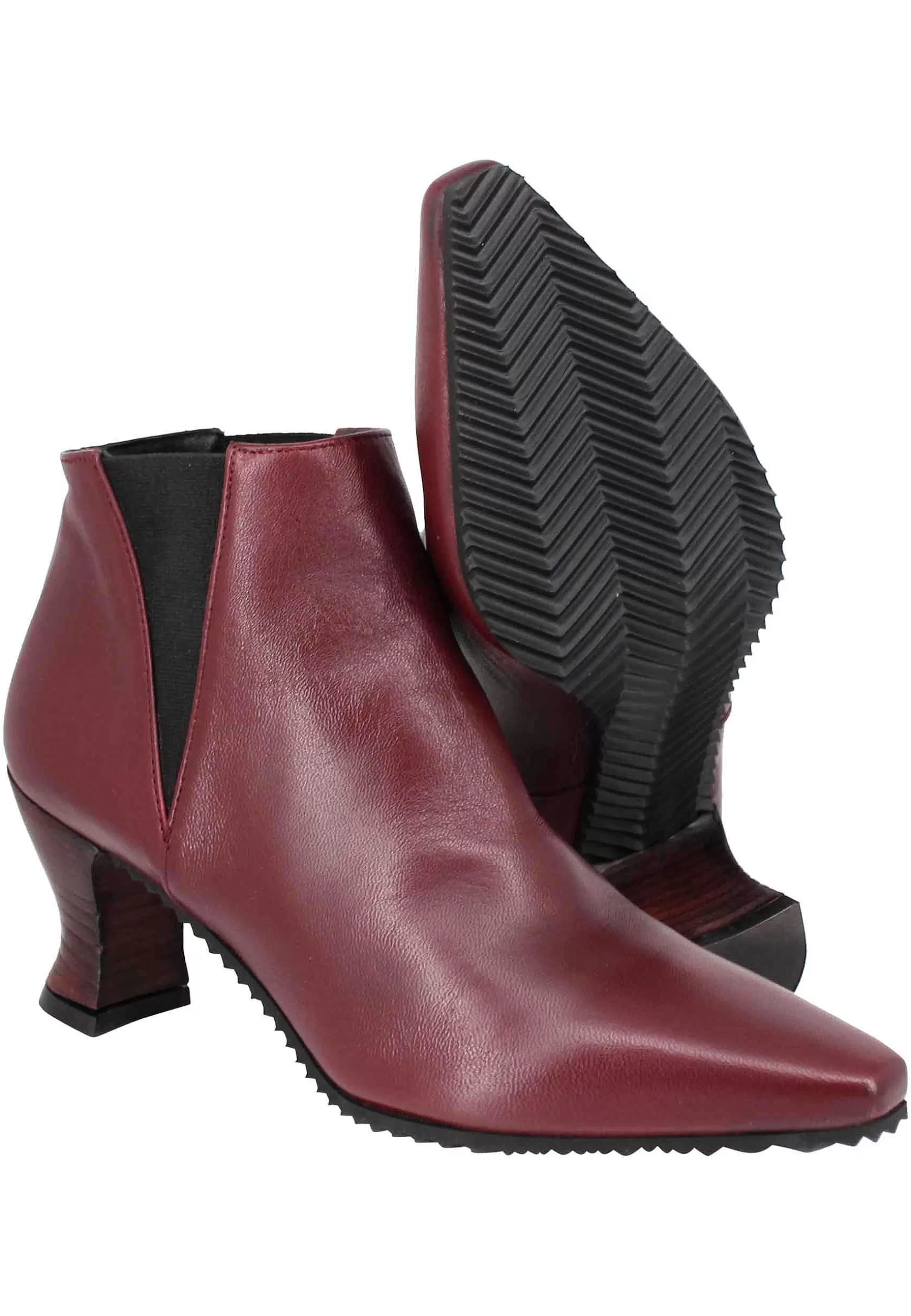 Stivaletti Beatles Donna In Pelle Viola Punta Quadra E Tacco In Cuoio** Best Sale