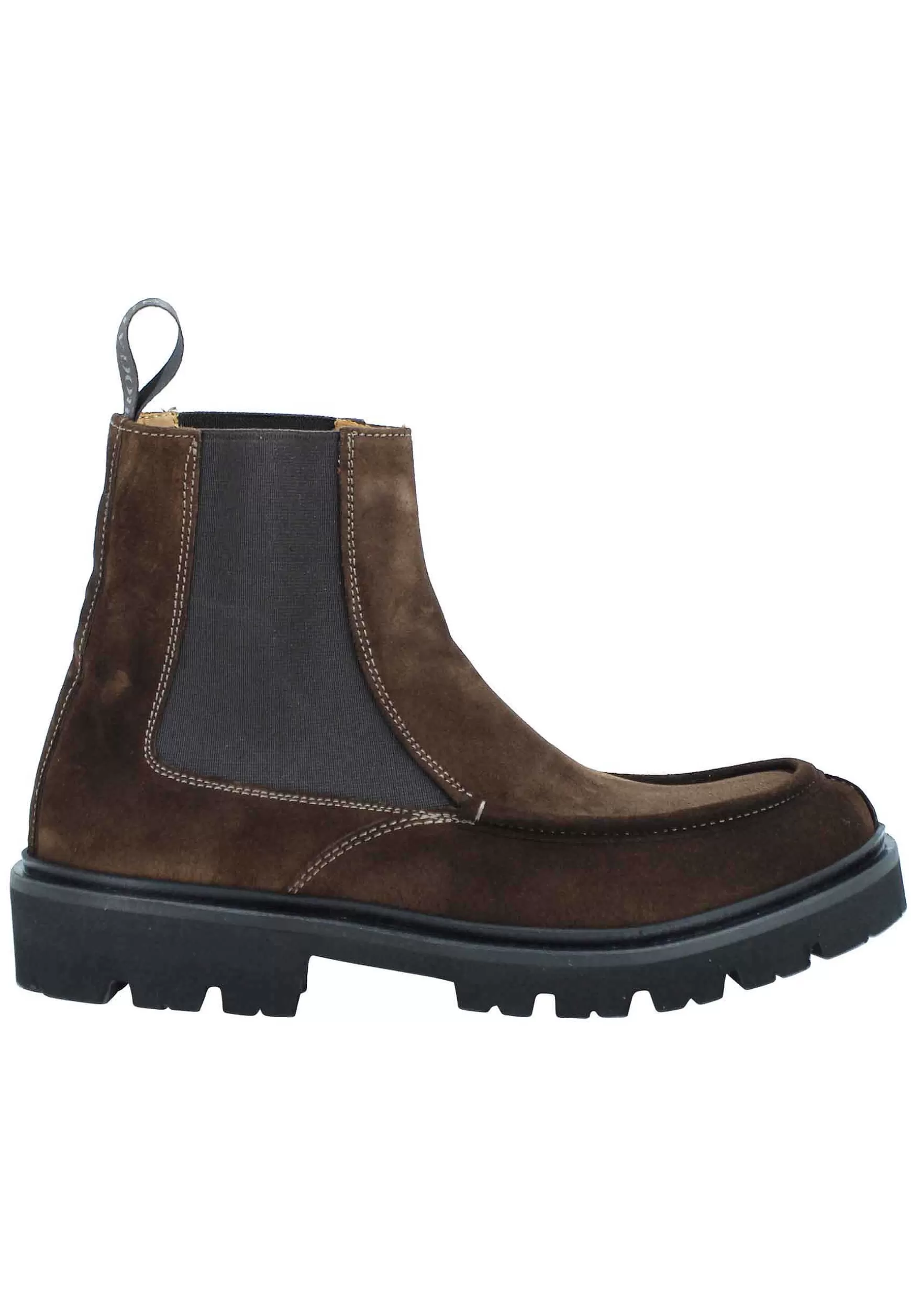 Stivaletti Beatles Uomo In Camoscio Testa Di Moro Con Vaschetta Cucita*Rogal Flash Sale