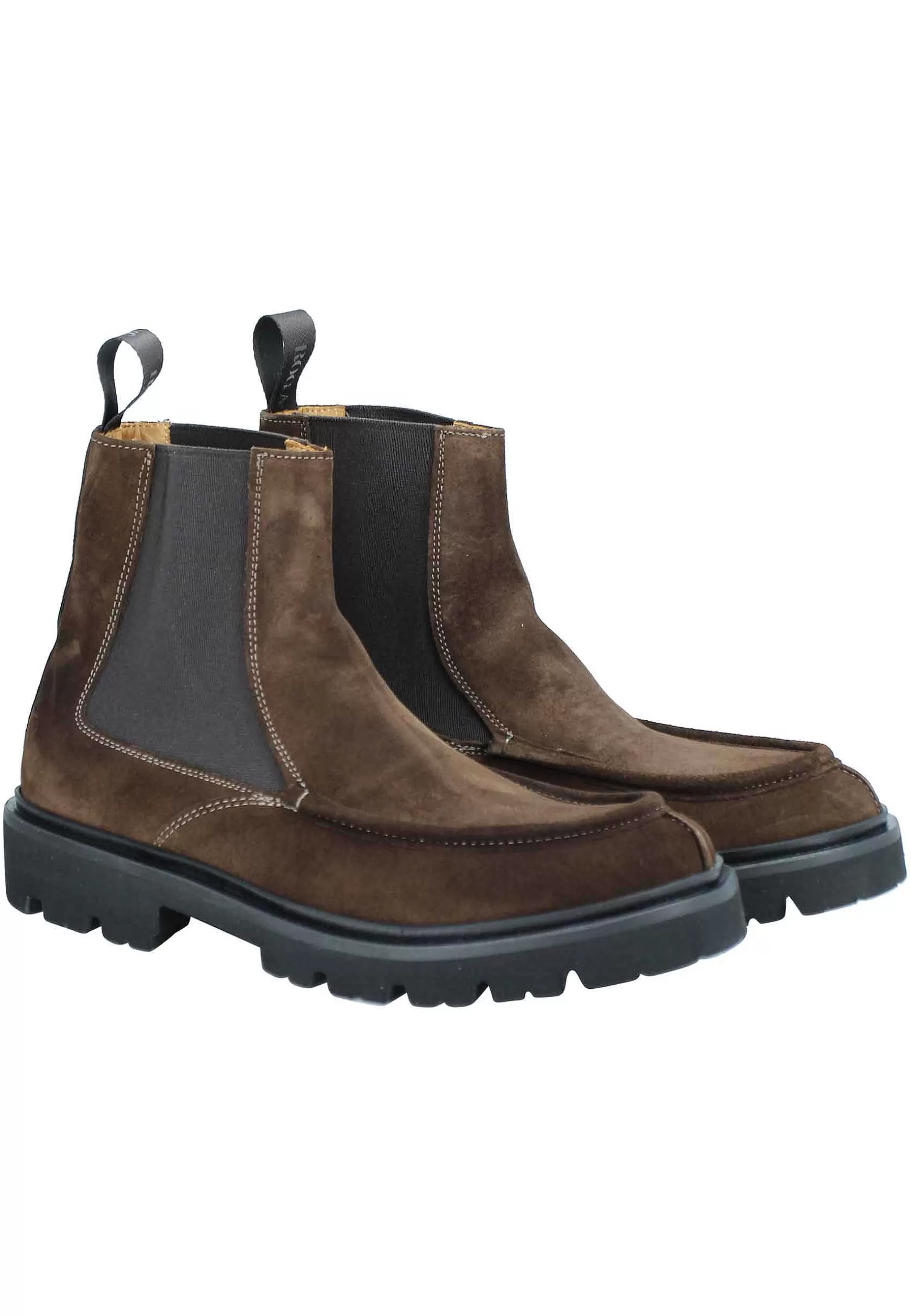 Stivaletti Beatles Uomo In Camoscio Testa Di Moro Con Vaschetta Cucita*Rogal Flash Sale