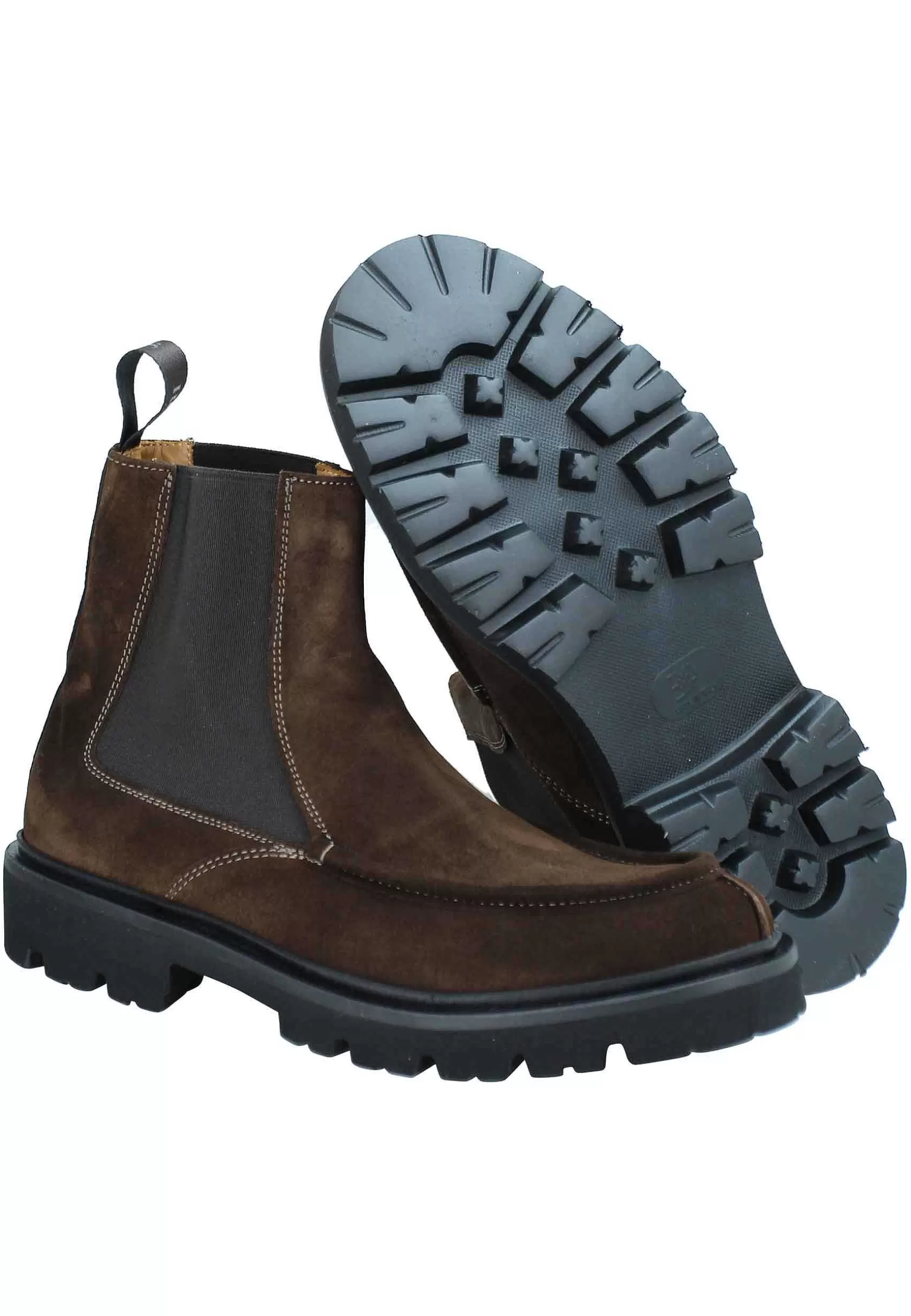 Stivaletti Beatles Uomo In Camoscio Testa Di Moro Con Vaschetta Cucita*Rogal Flash Sale