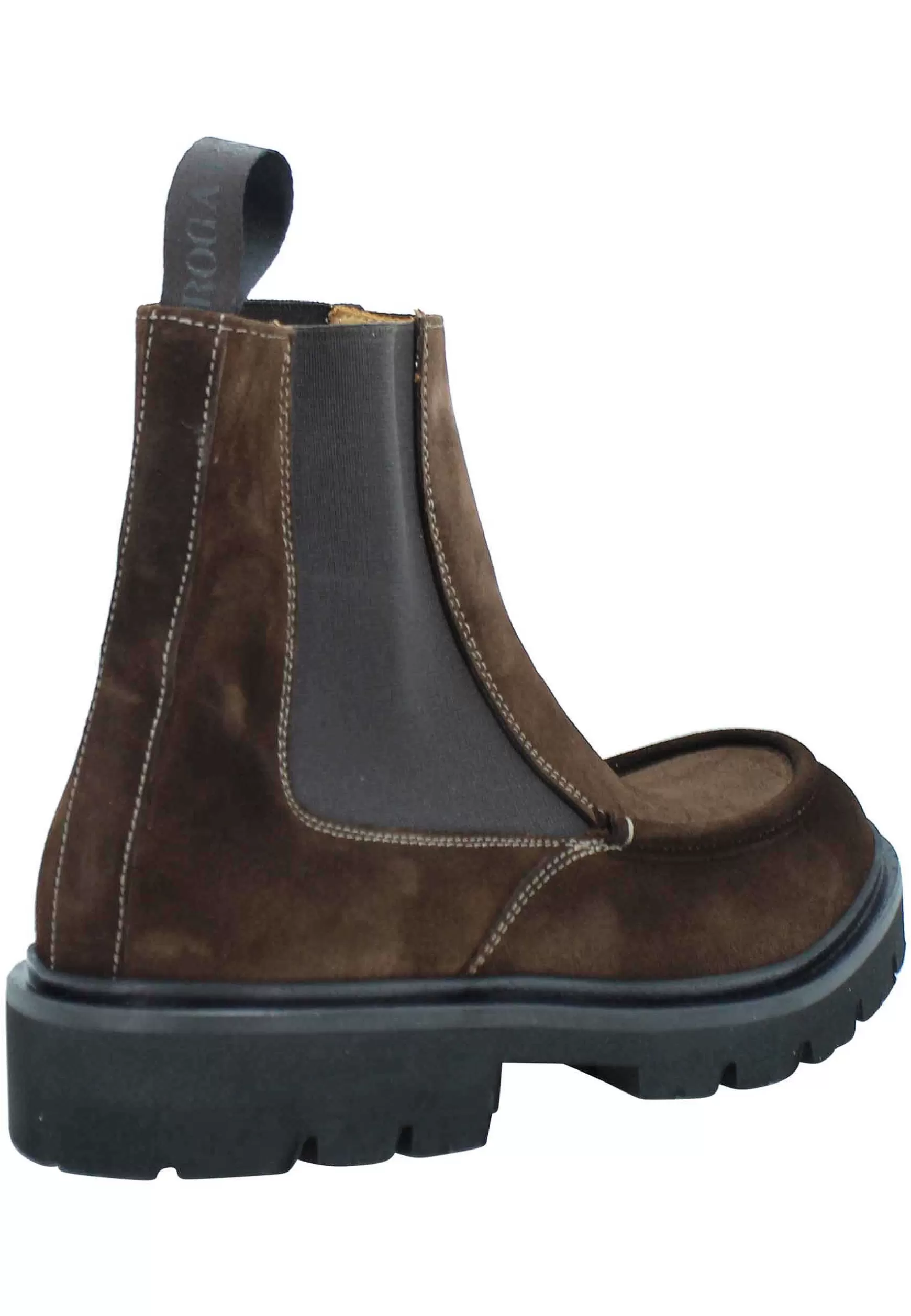Stivaletti Beatles Uomo In Camoscio Testa Di Moro Con Vaschetta Cucita*Rogal Flash Sale