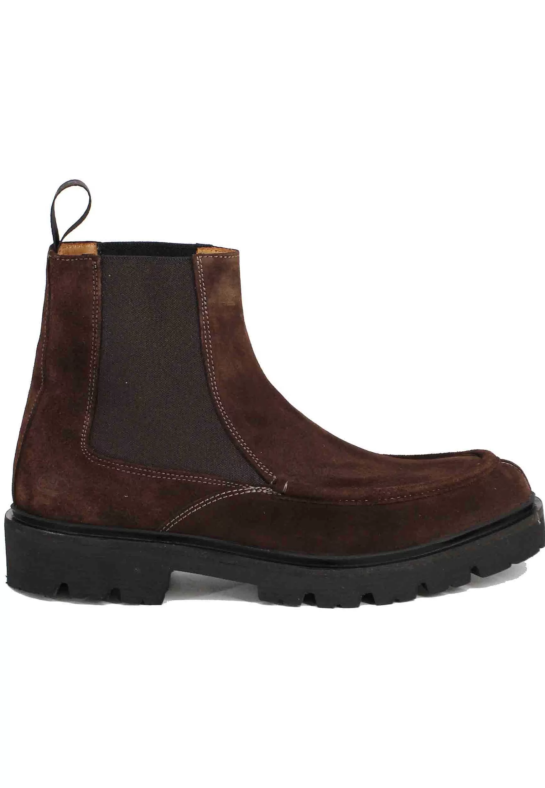 Stivaletti Beatles Uomo In Camoscio Testa Di Moro Con Vaschetta Cucita*Rogal Flash Sale