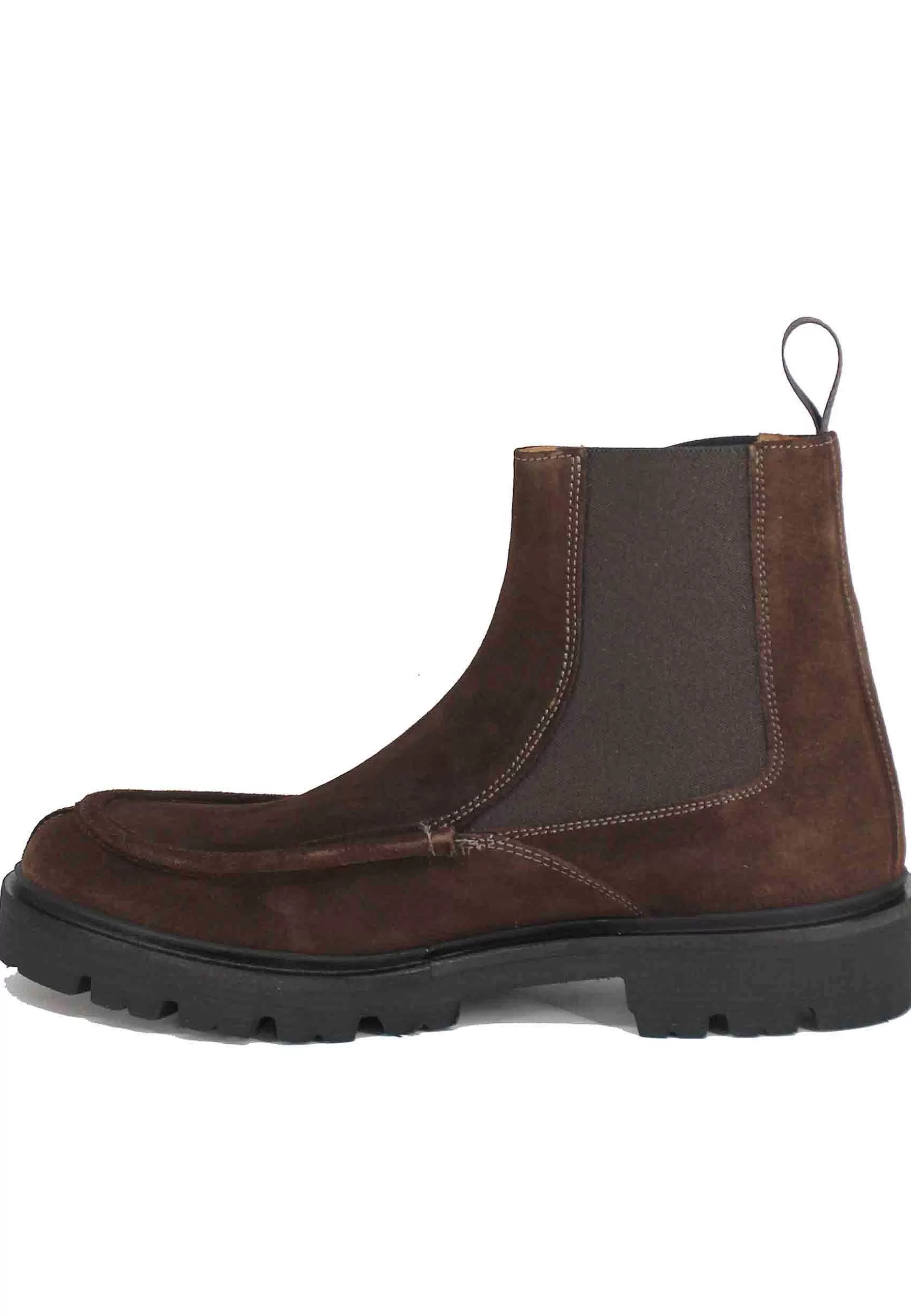 Stivaletti Beatles Uomo In Camoscio Testa Di Moro Con Vaschetta Cucita*Rogal Flash Sale