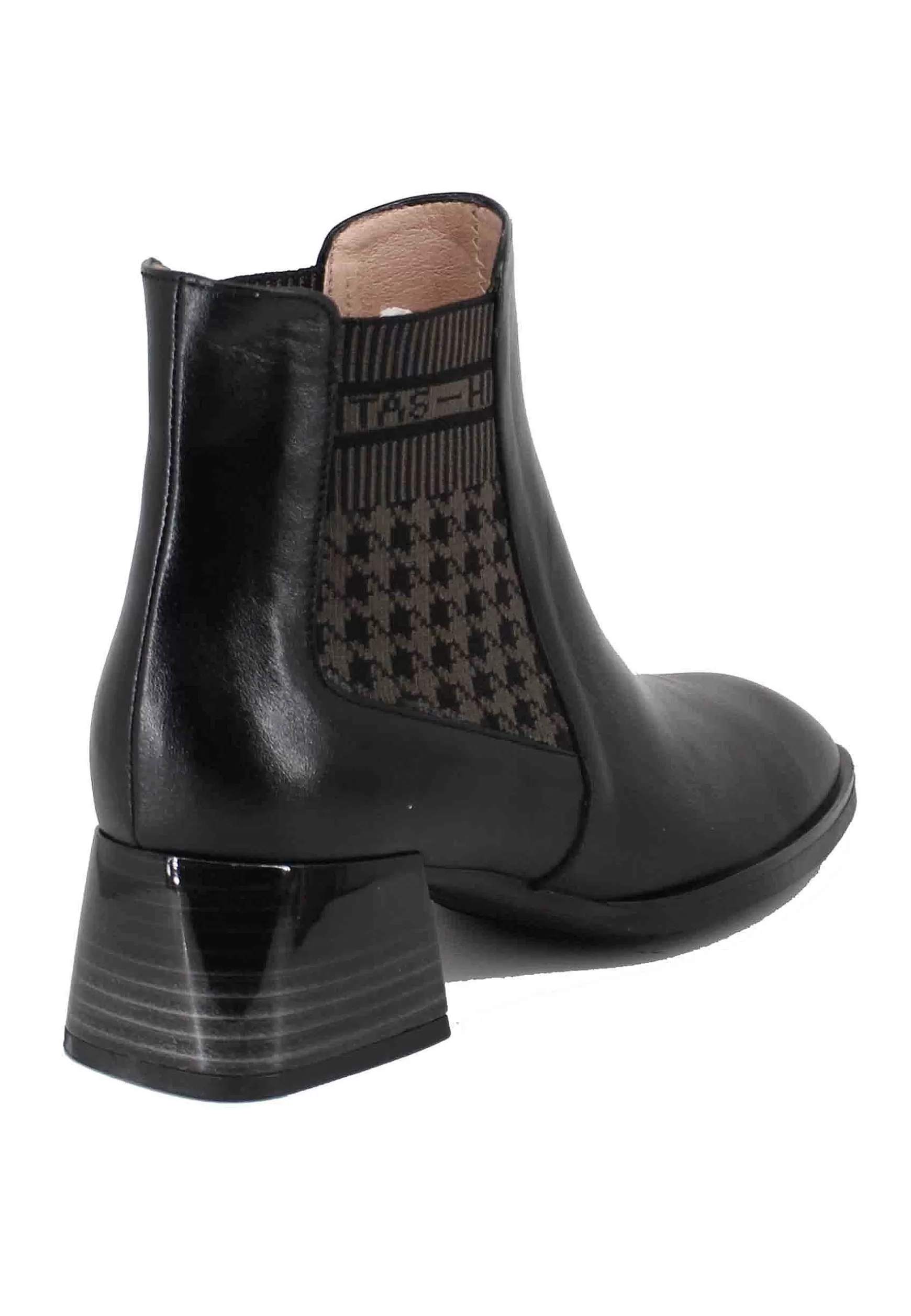 Stivaletti Chelsea Boot Donna In Pelle Nera Con Tacco Basso*Hispanitas Fashion