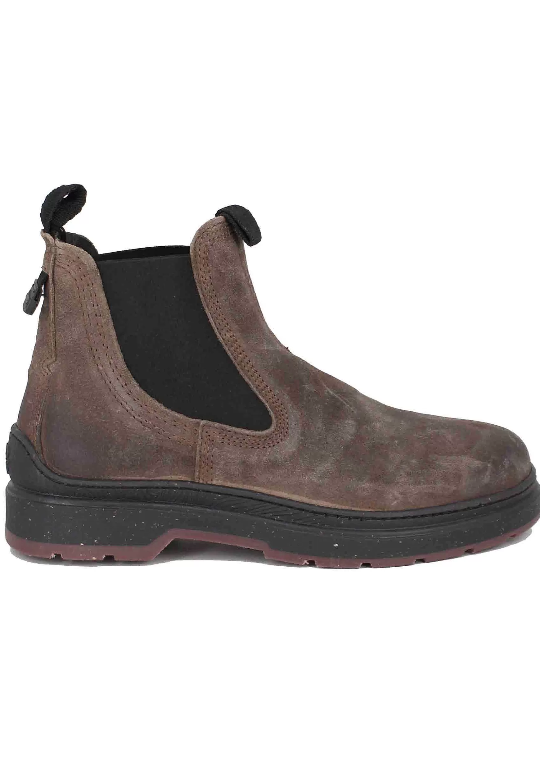 Stivaletti Chelsea Boot Uomo In Camoscio Vintage Taupe Red Rock Suede*Jeep Hot