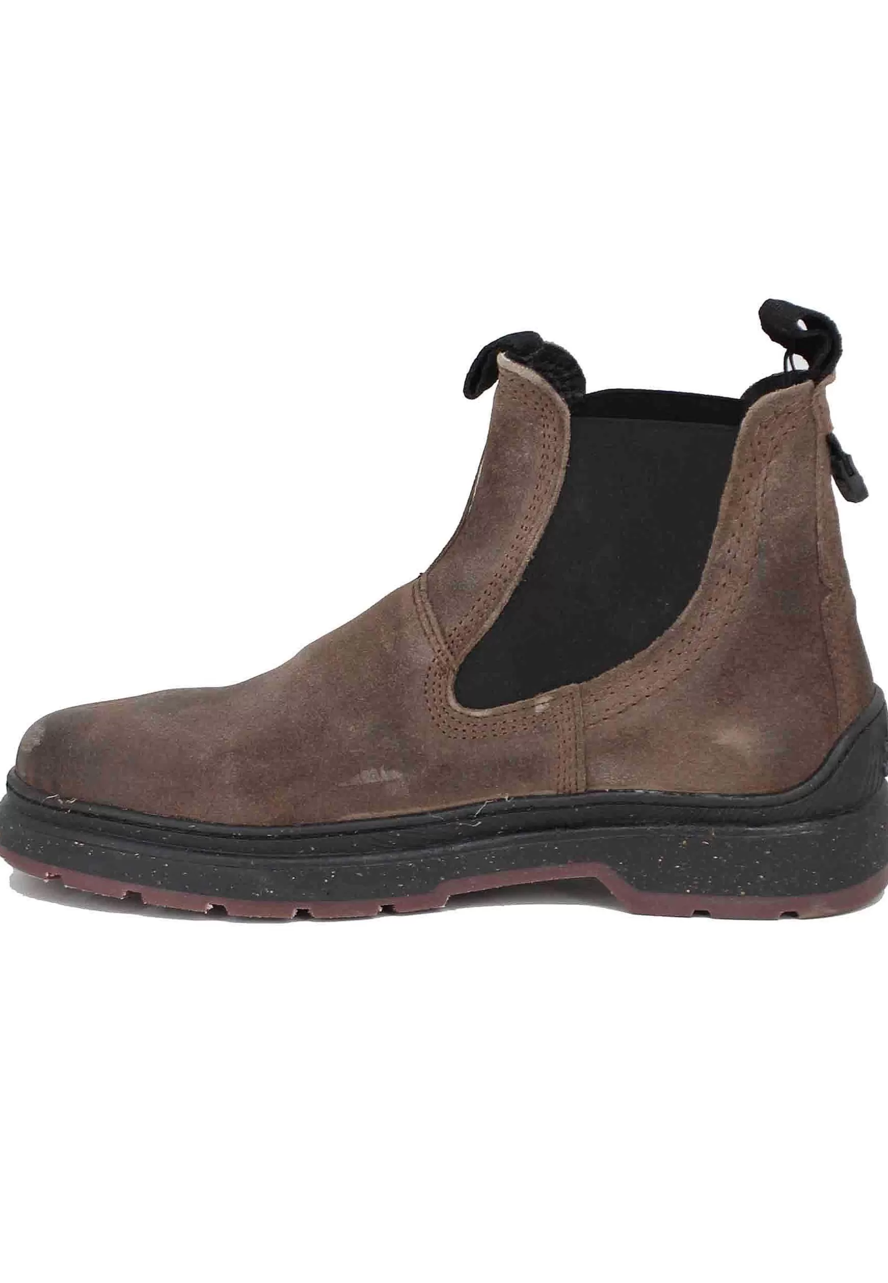 Stivaletti Chelsea Boot Uomo In Camoscio Vintage Taupe Red Rock Suede*Jeep Hot