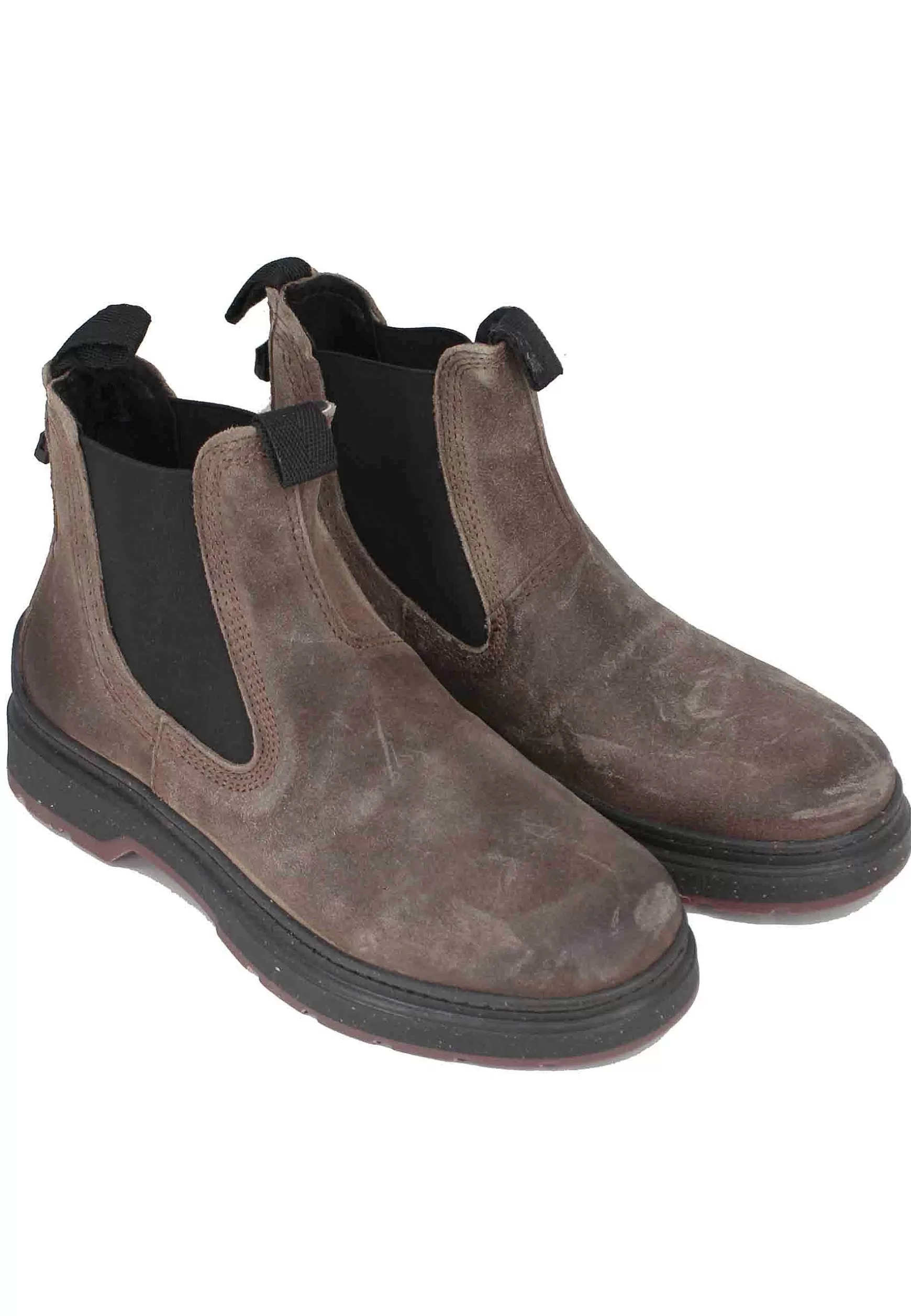 Stivaletti Chelsea Boot Uomo In Camoscio Vintage Taupe Red Rock Suede*Jeep Hot