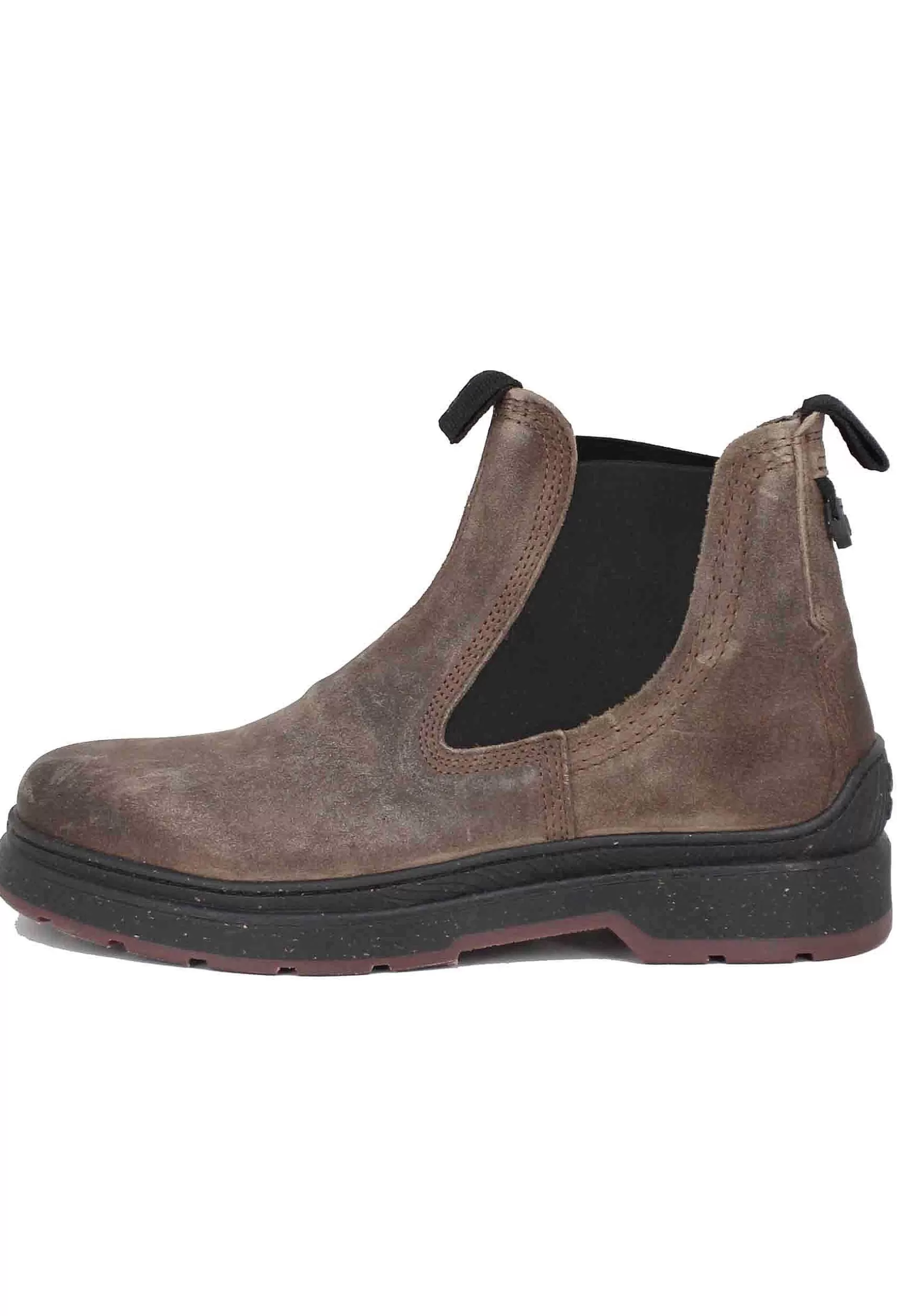 Stivaletti Chelsea Boot Uomo In Camoscio Vintage Taupe Red Rock Suede*Jeep Hot